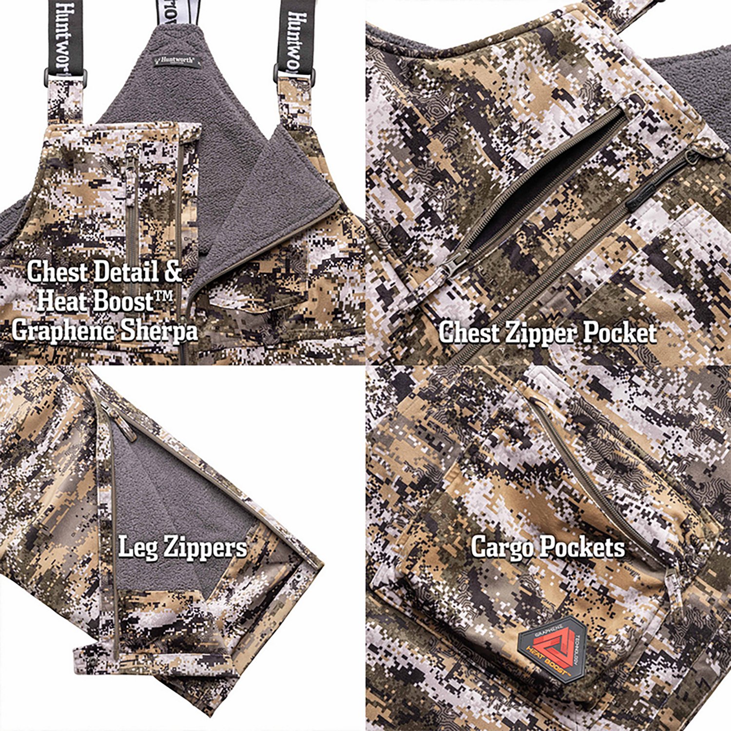 Huntworth Men's Matterhorn Heat Boost HW WP Fleece Lined Bib - view number 4