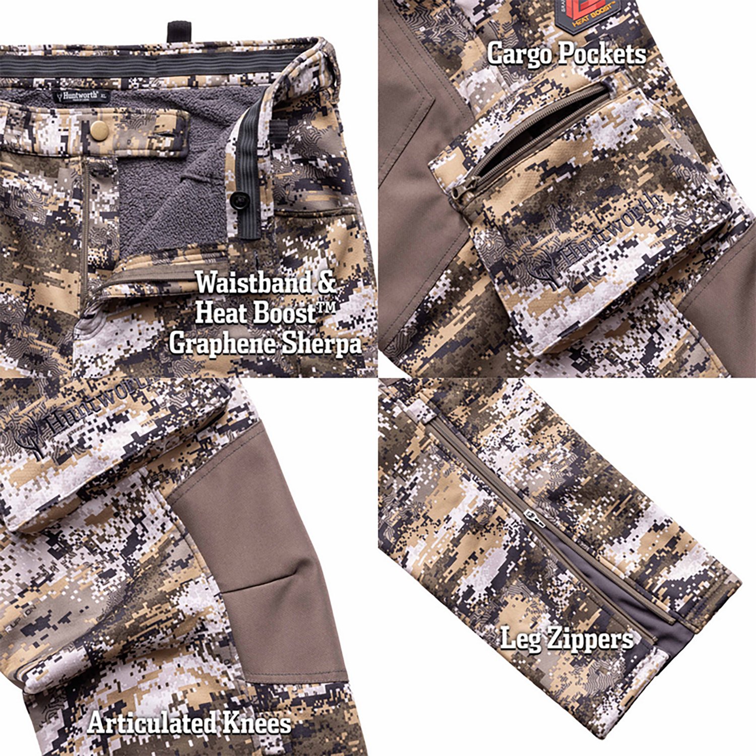 Huntworth Men's Saskatoon Heat Boost Heavyweight Soft Shell Hunting Pants - view number 6