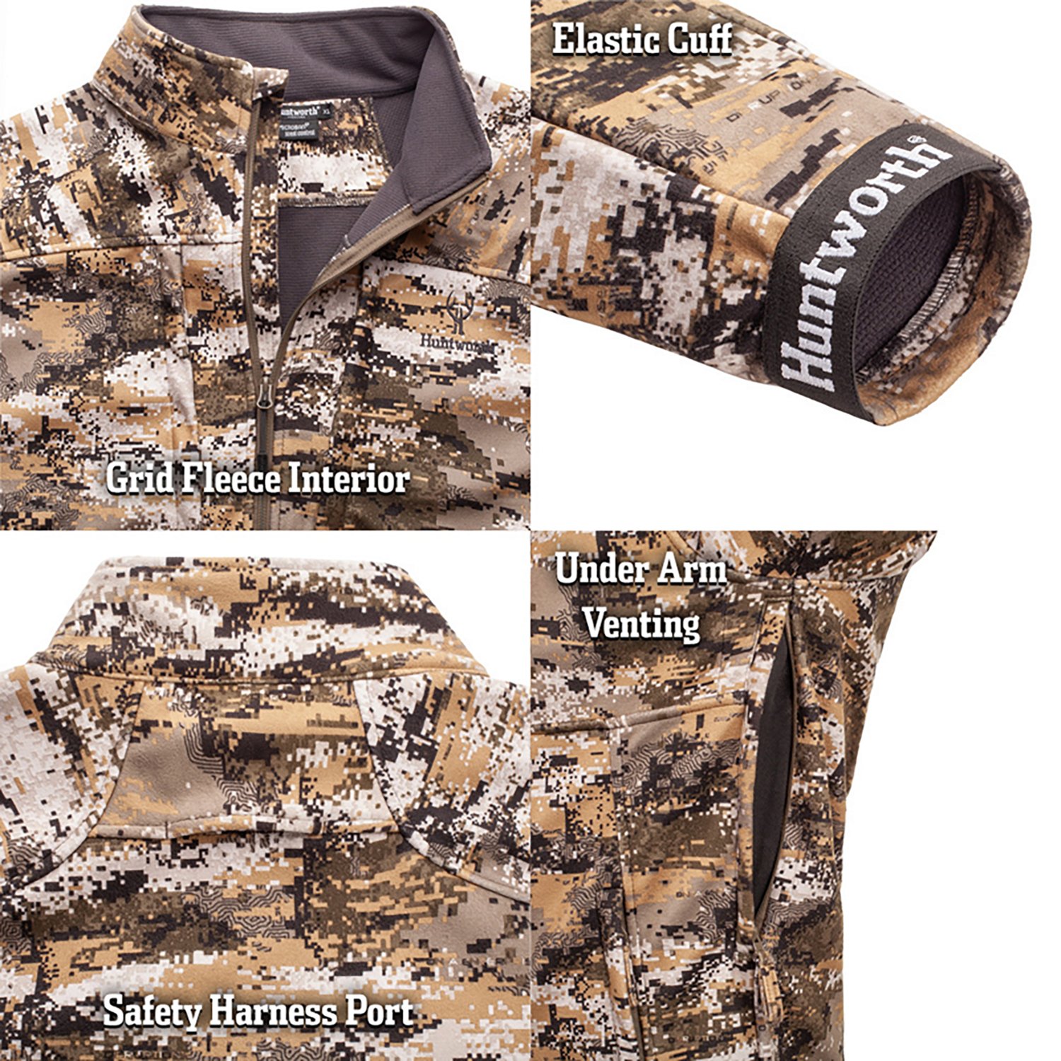 Huntworth Men's Elkins MW Softshell Grid-Fleece Lined Jacket - view number 6