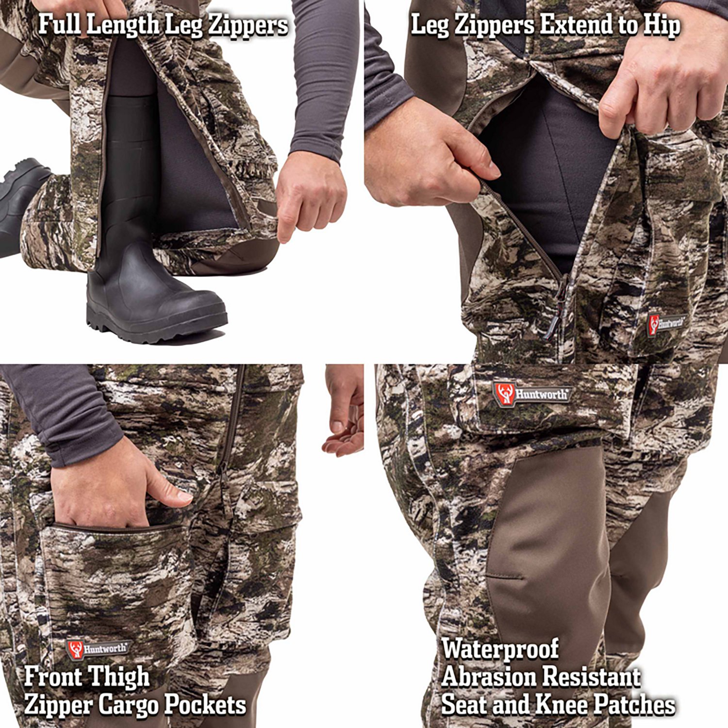 Huntworth Men's Elkins MW Softshell Grid-Fleece Lined Bib