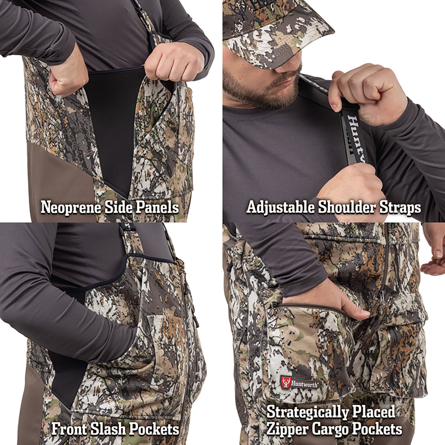 Huntworth Men's Elkins MW Softshell Grid-Fleece Lined Bib