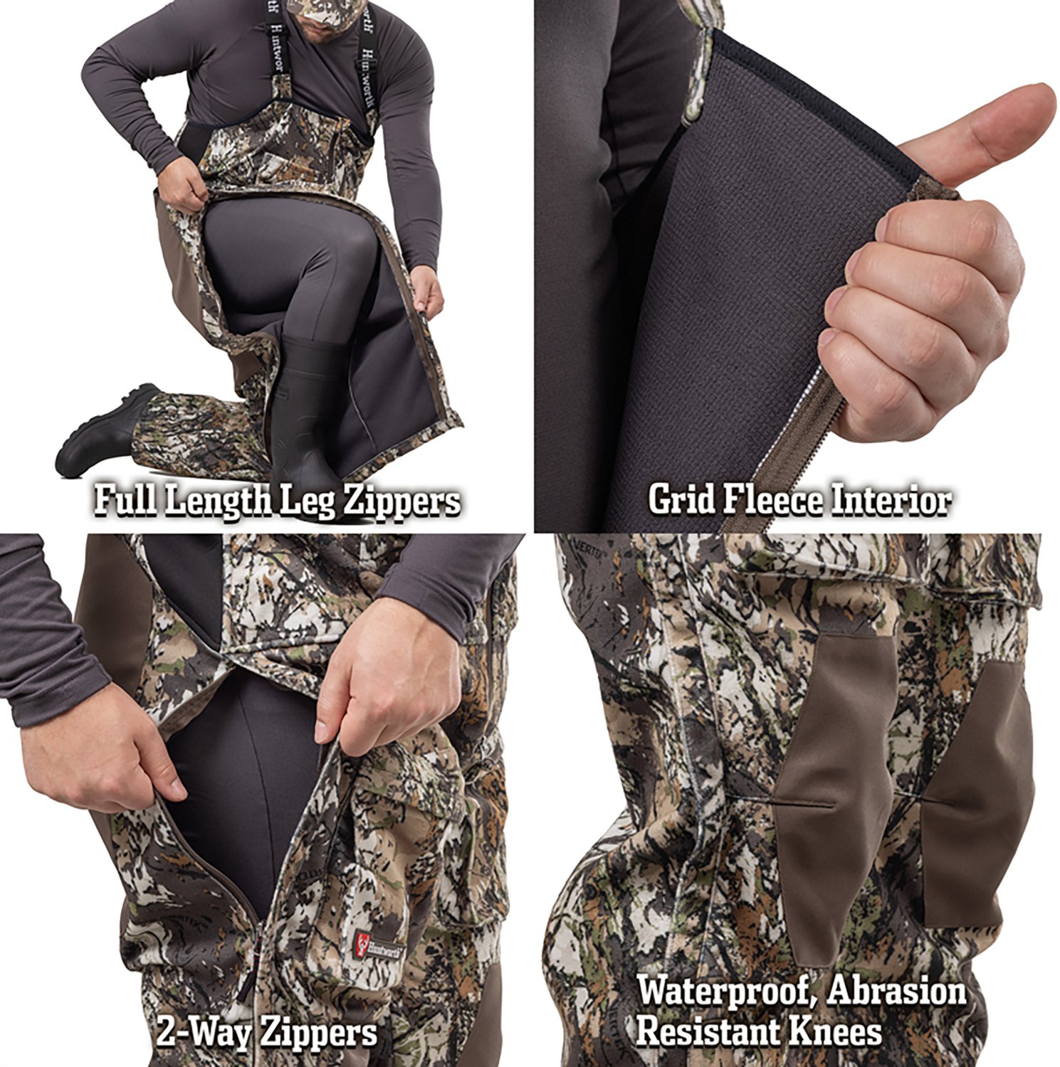 Huntworth Men's Elkins MW Softshell Grid-Fleece Lined Bib