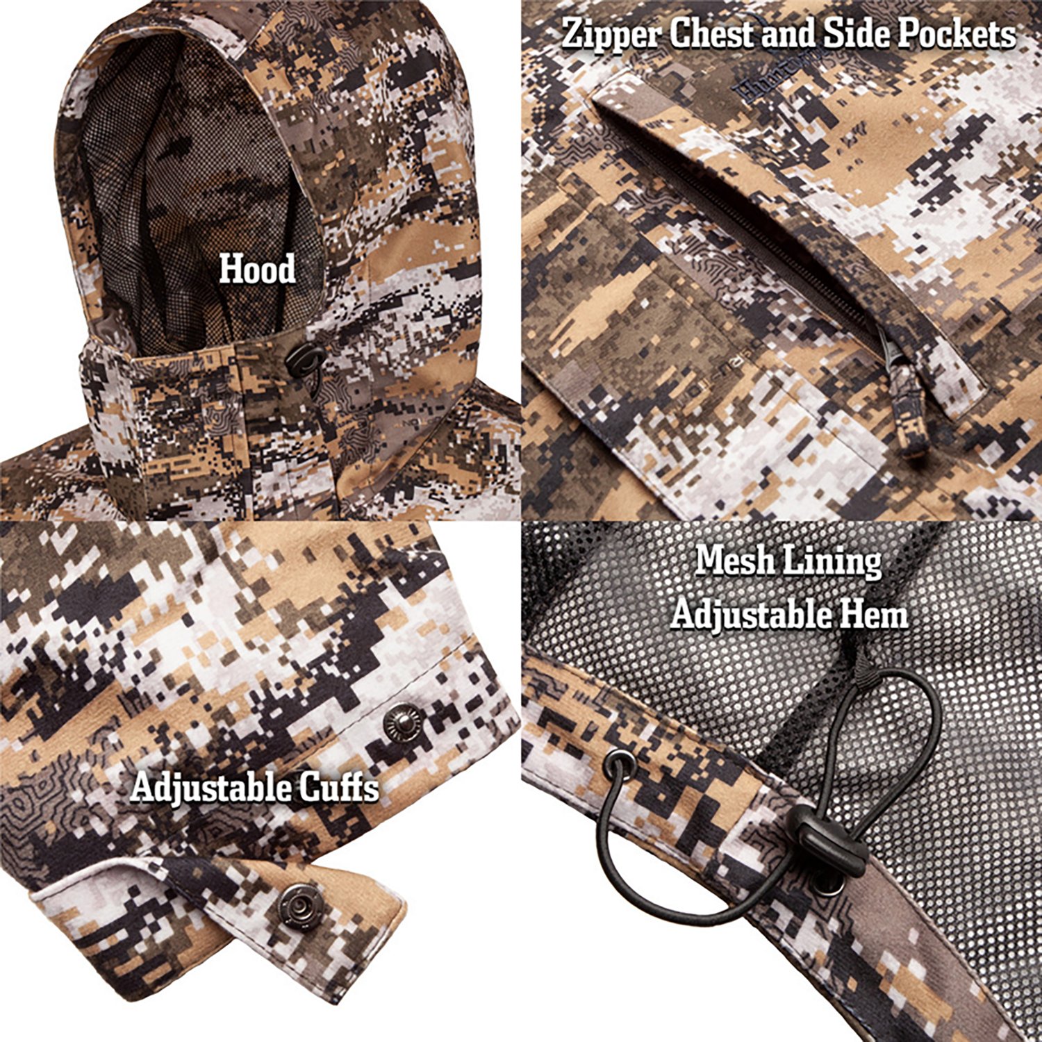 Huntworth Men's Winsted LW WP Tricot Rain Jacket - view number 5