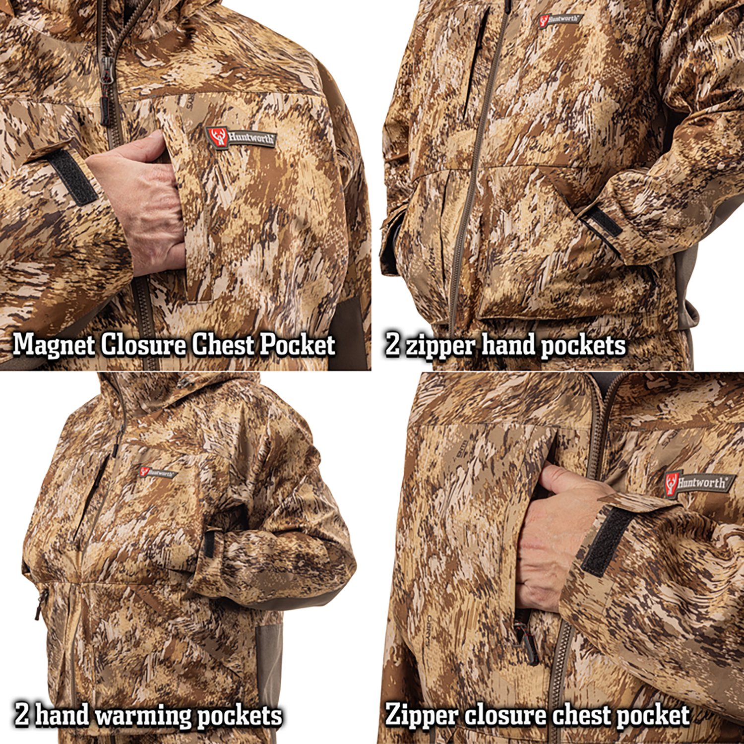 Huntworth Men's Goshen Lightweight Waterproof Waterfowl Rain Jacket - view number 4
