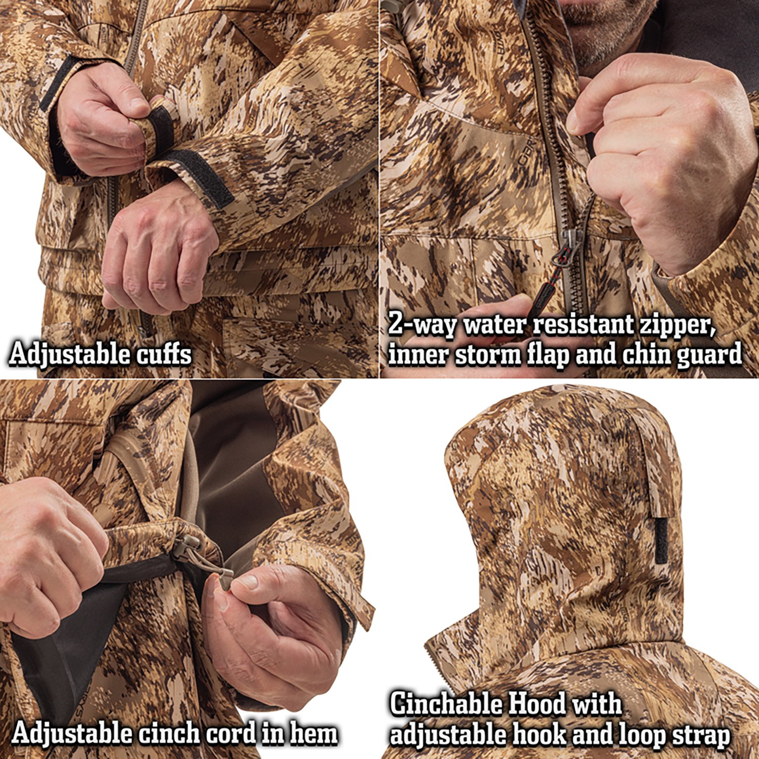 Huntworth Men's Goshen Lightweight Waterproof Waterfowl Rain Jacket - view number 5