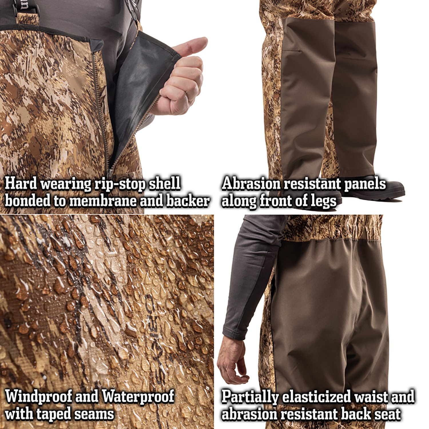 Huntworth Men's Goshen Lightweight Waterproof Waterfowl Rain Bib - view number 5