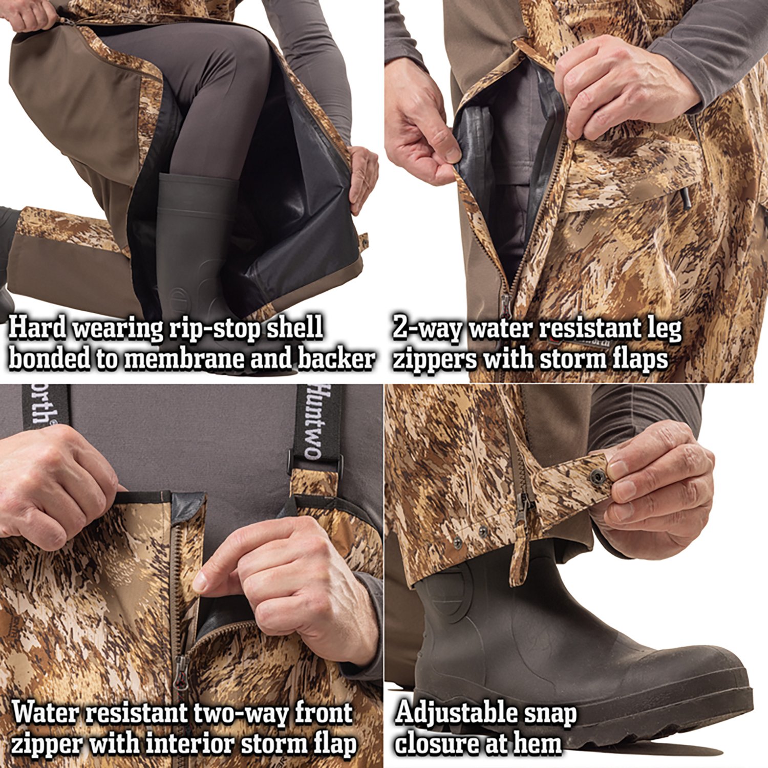Huntworth Men's Goshen Lightweight Waterproof Waterfowl Rain Bib - view number 6