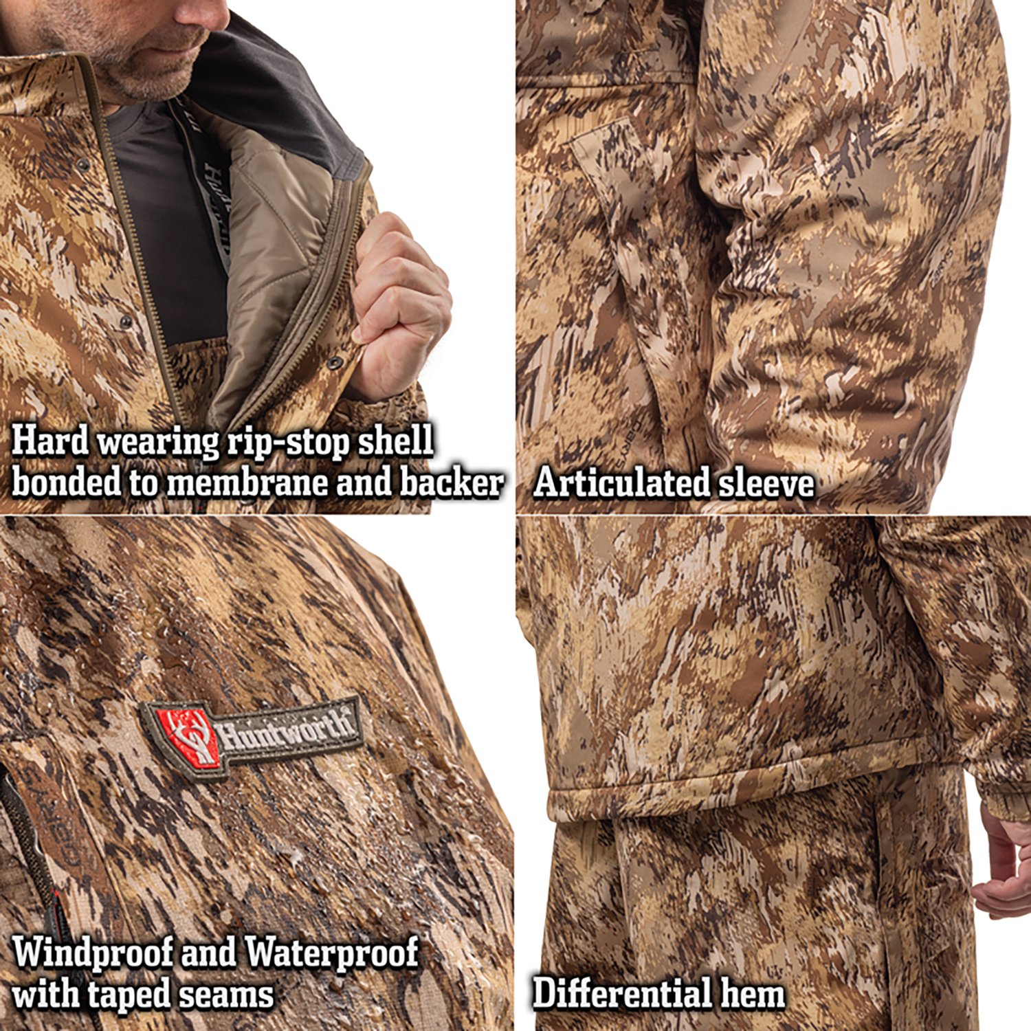 Huntworth Men's Moreau Midweight Waterproof Hunting Jacket - view number 5