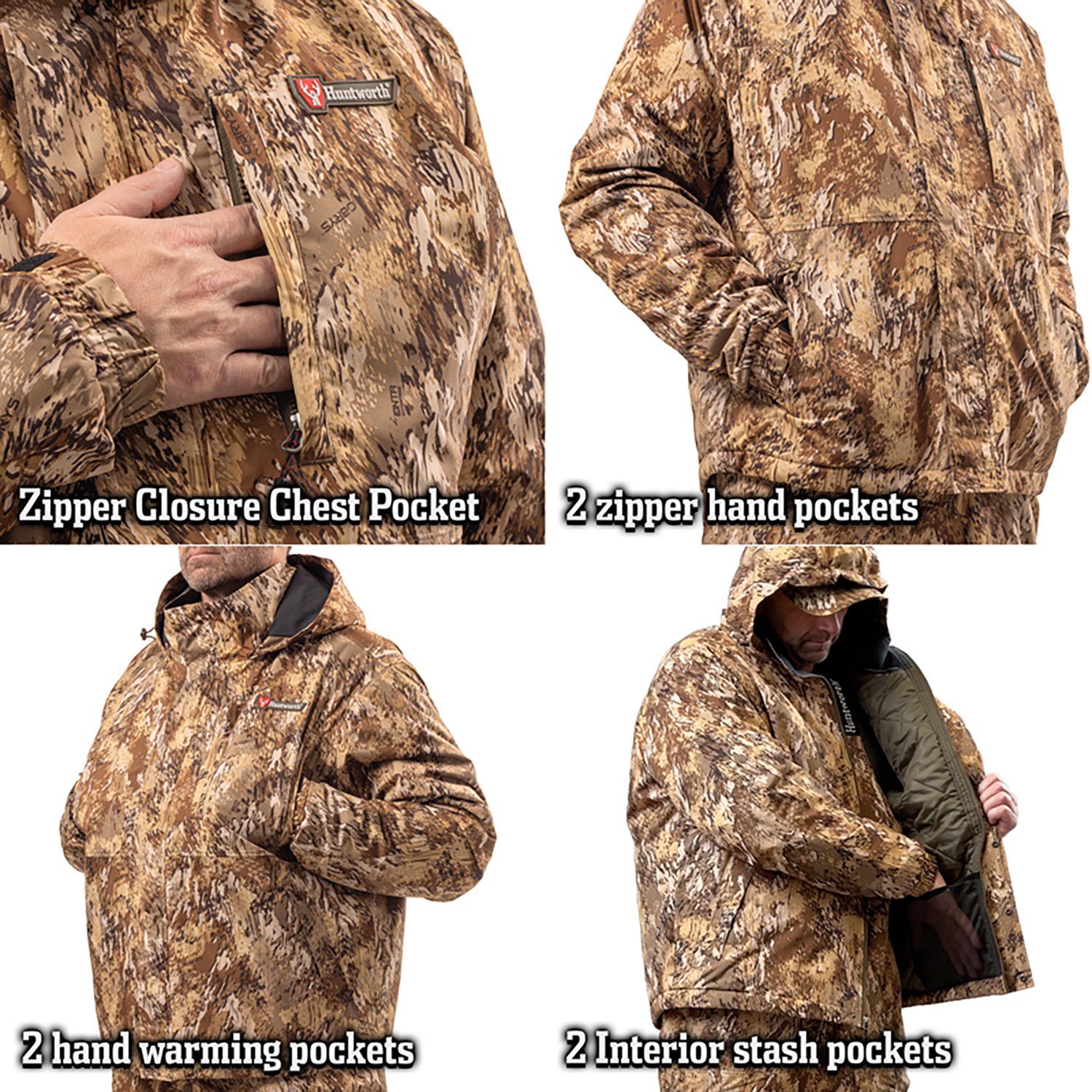 Huntworth Men's Moreau Midweight Waterproof Hunting Jacket - view number 7