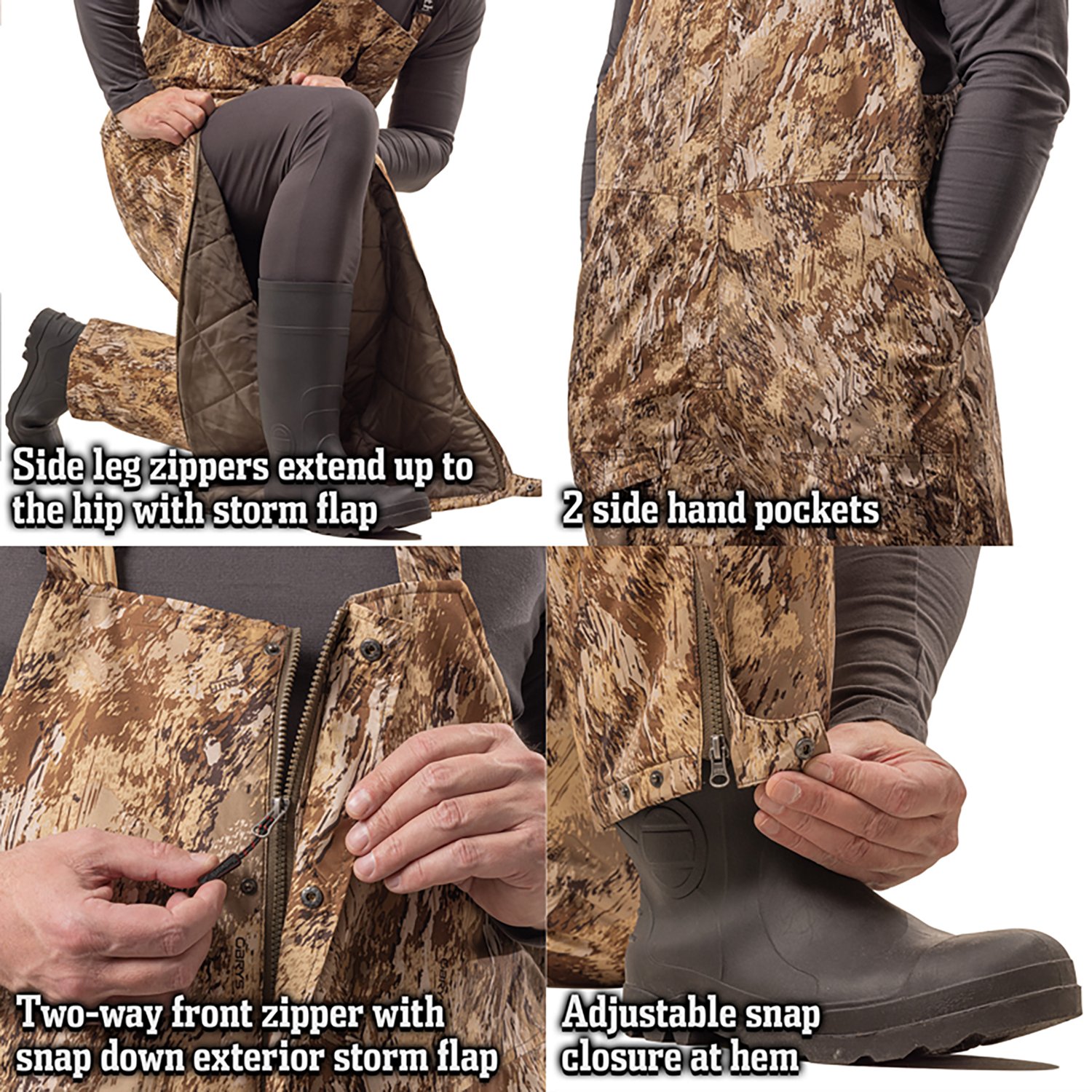 Huntworth Men's Moreau Midweight Waterproof Hunting Bib - view number 5