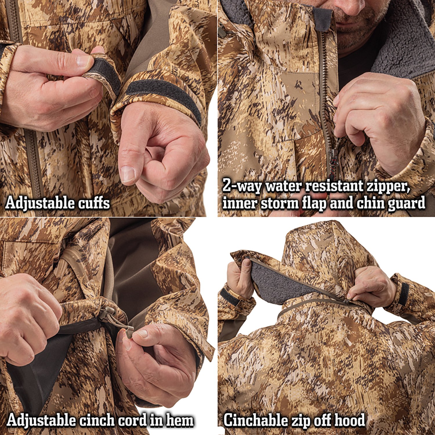 Huntworth Men's Huron Heat Boost Heavyweight Waterproof Waterfowl Hunting Jacket - view number 5