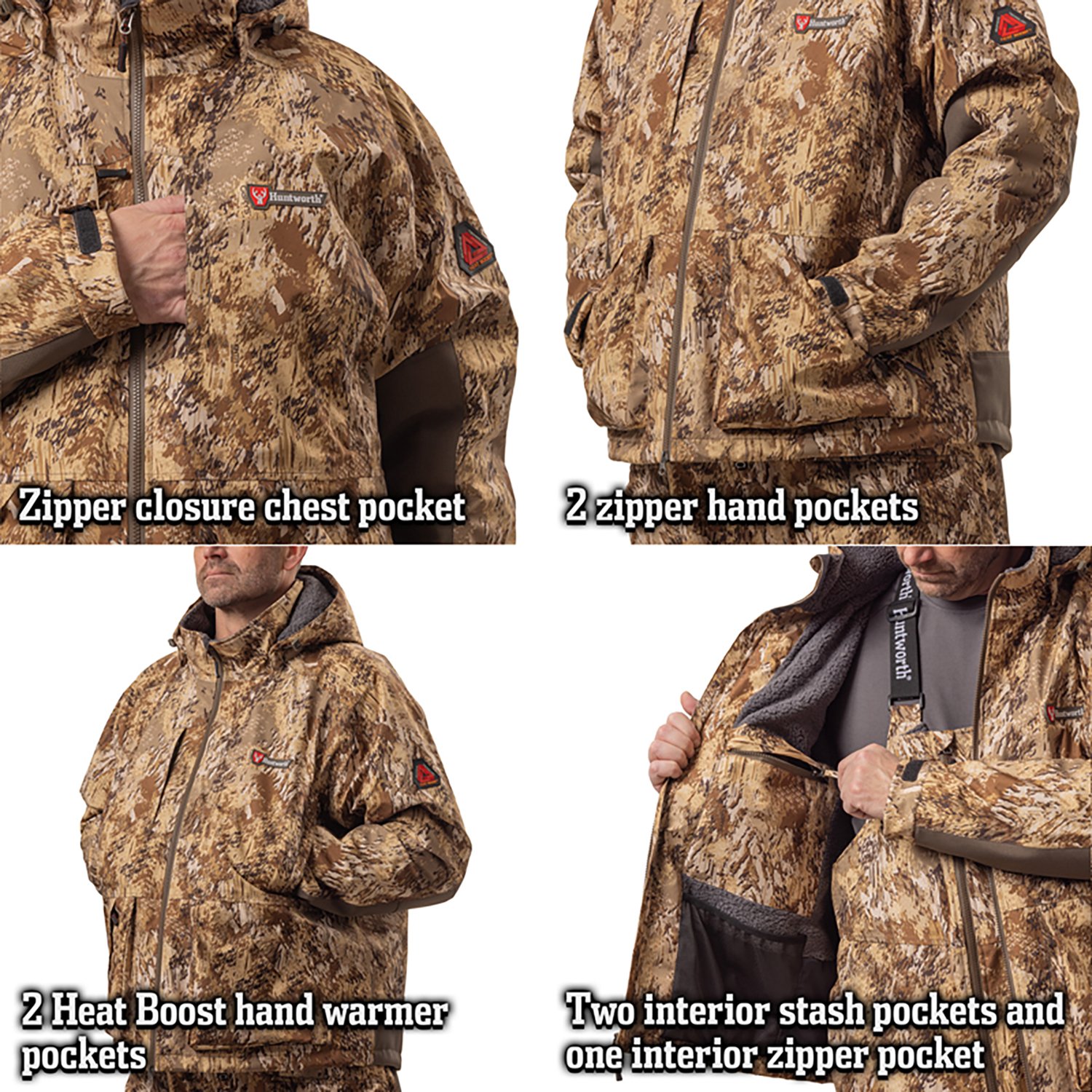 Huntworth Men's Huron Heat Boost Heavyweight Waterproof Waterfowl Hunting Jacket - view number 6