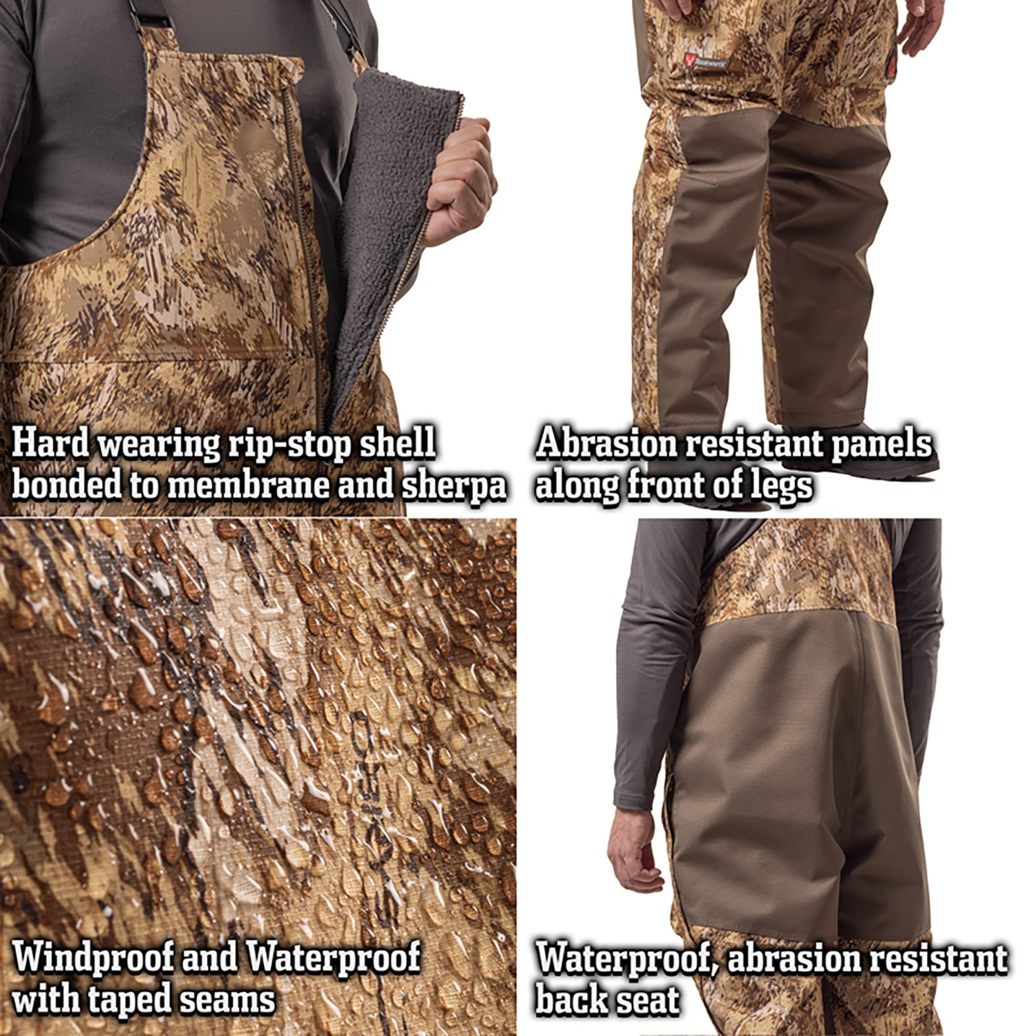 Huntworth Men's Huron Heat Boost Heavyweight Waterproof Waterfowl Hunting Bib - view number 4