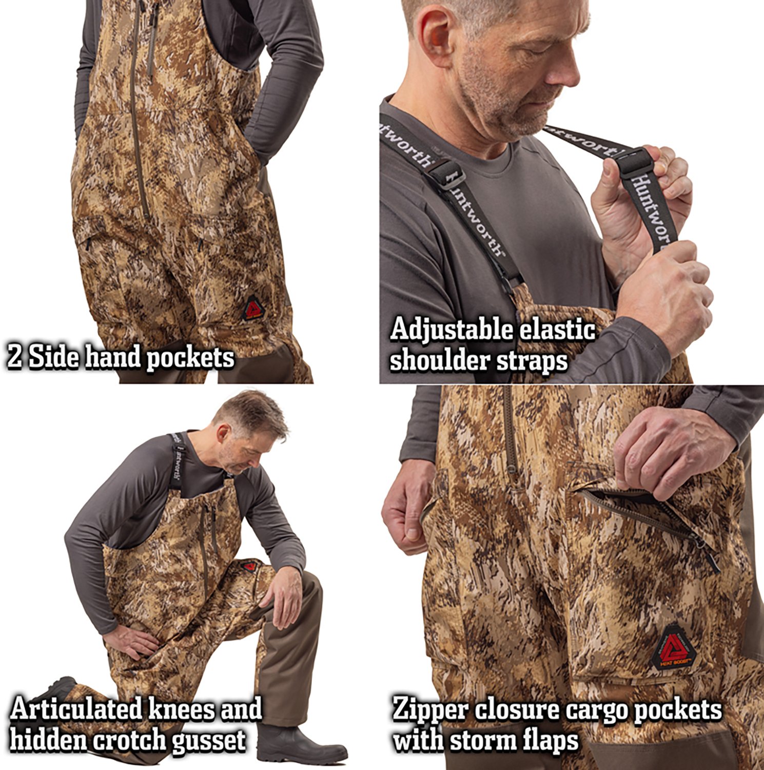 Huntworth Men's Huron Heat Boost Heavyweight Waterproof Waterfowl Hunting Bib - view number 6