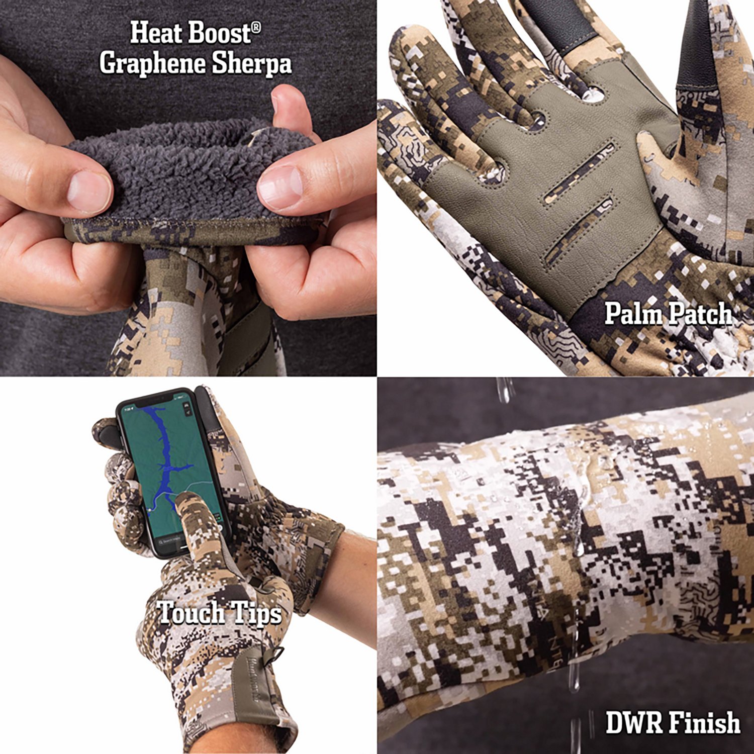 Huntworth Men's Barrow Heat Boost Heavyweight Softshell Hunting Gloves - view number 2