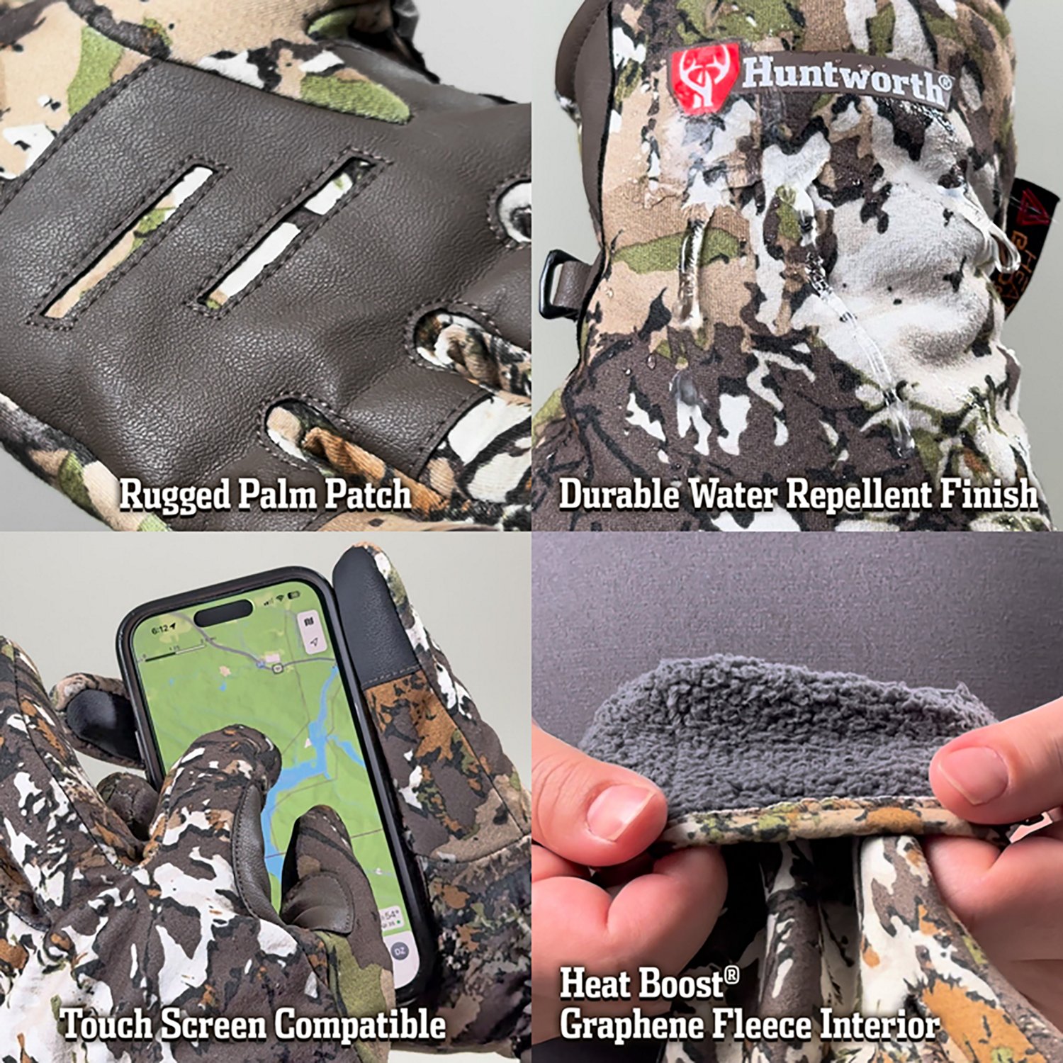 Huntworth Men's Barrow Heat Boost Heavyweight Softshell Hunting Gloves