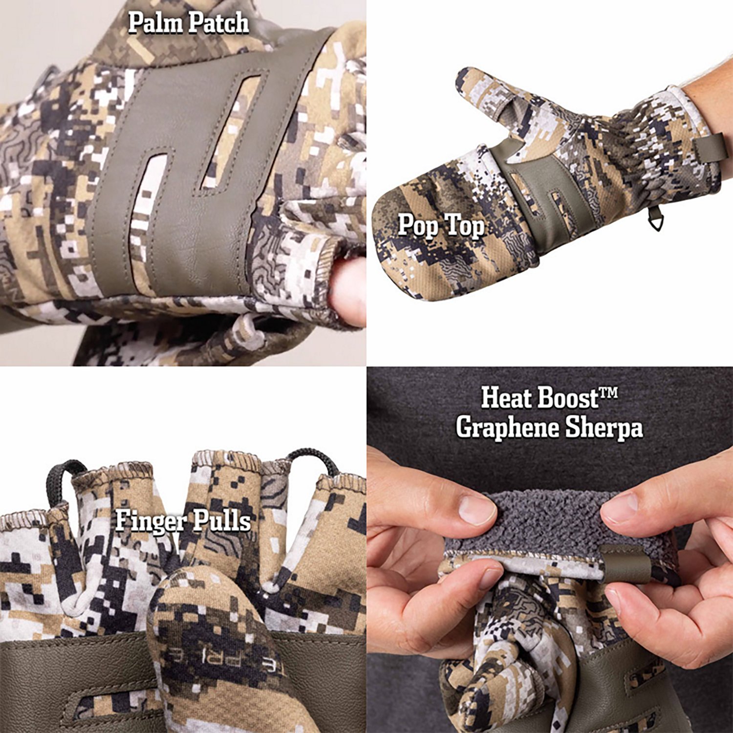Huntworth Men's Colborne Heat Boost Heavyweight Softshell Hunting Gloves - view number 2