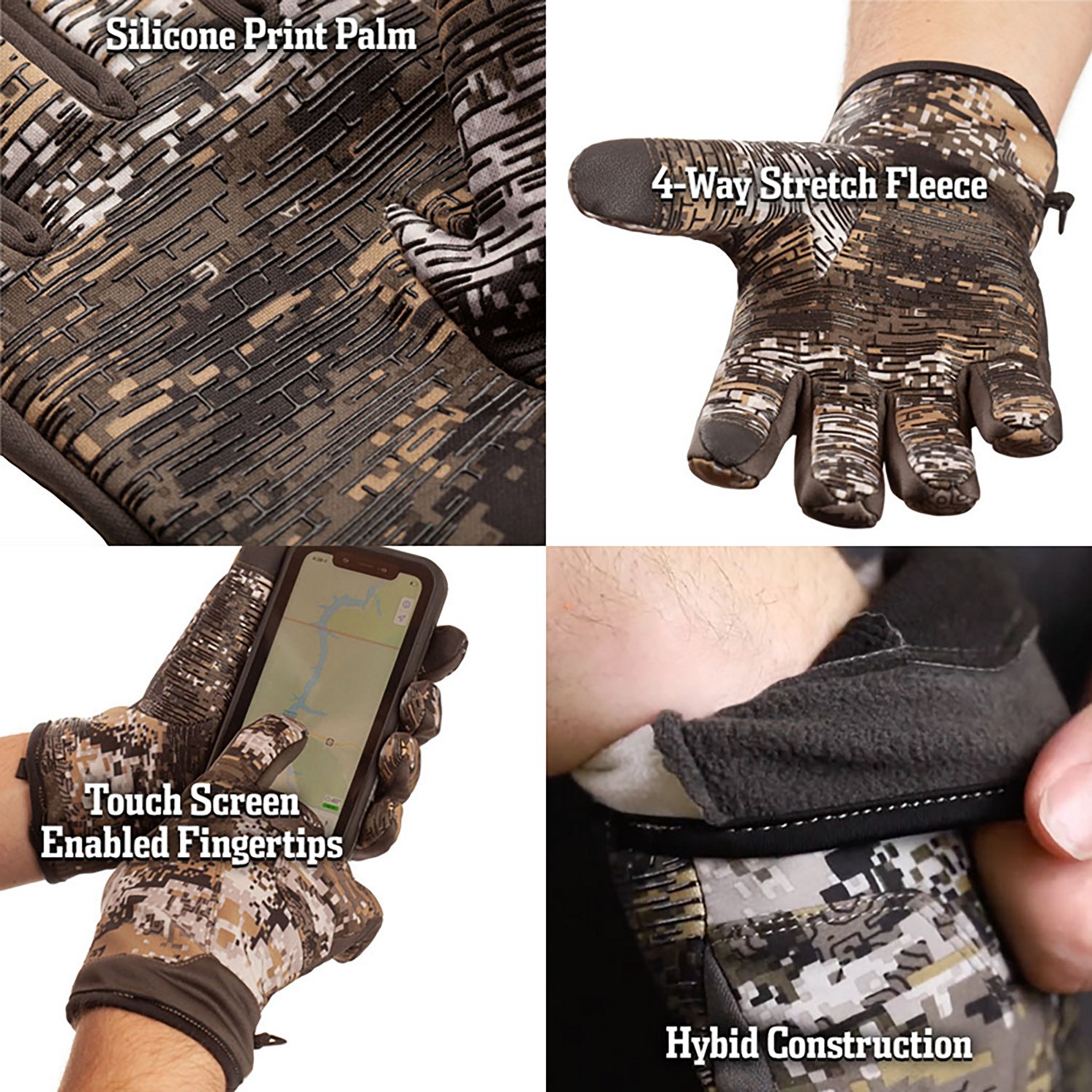 Huntworth Men's Ruston Lightweight Hybrid Windproof/DWR Shooters Gloves - view number 2