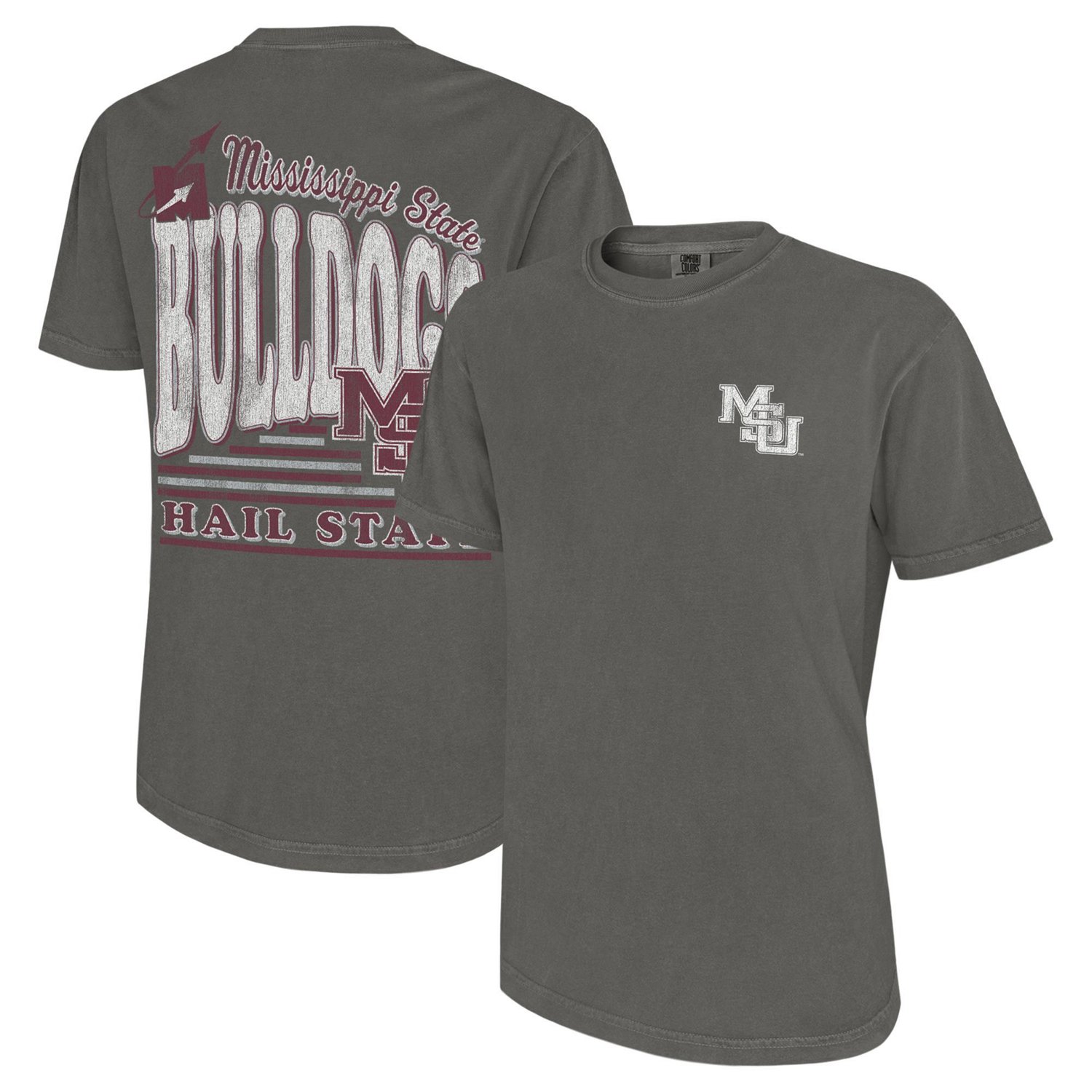WILDCAT RETRO Men's Mississippi State University Hail State Bubble Letters Comfort Colors T-shirt - view number 3