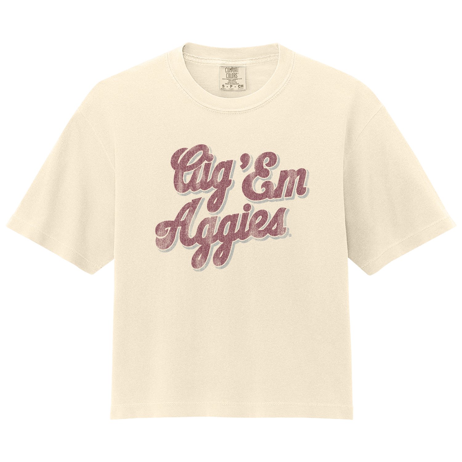 WILDCAT RETRO Women's Texas A&M Aggies Bubbles at Bluebell Comfort Colors DS Short Sleeve T-shirt