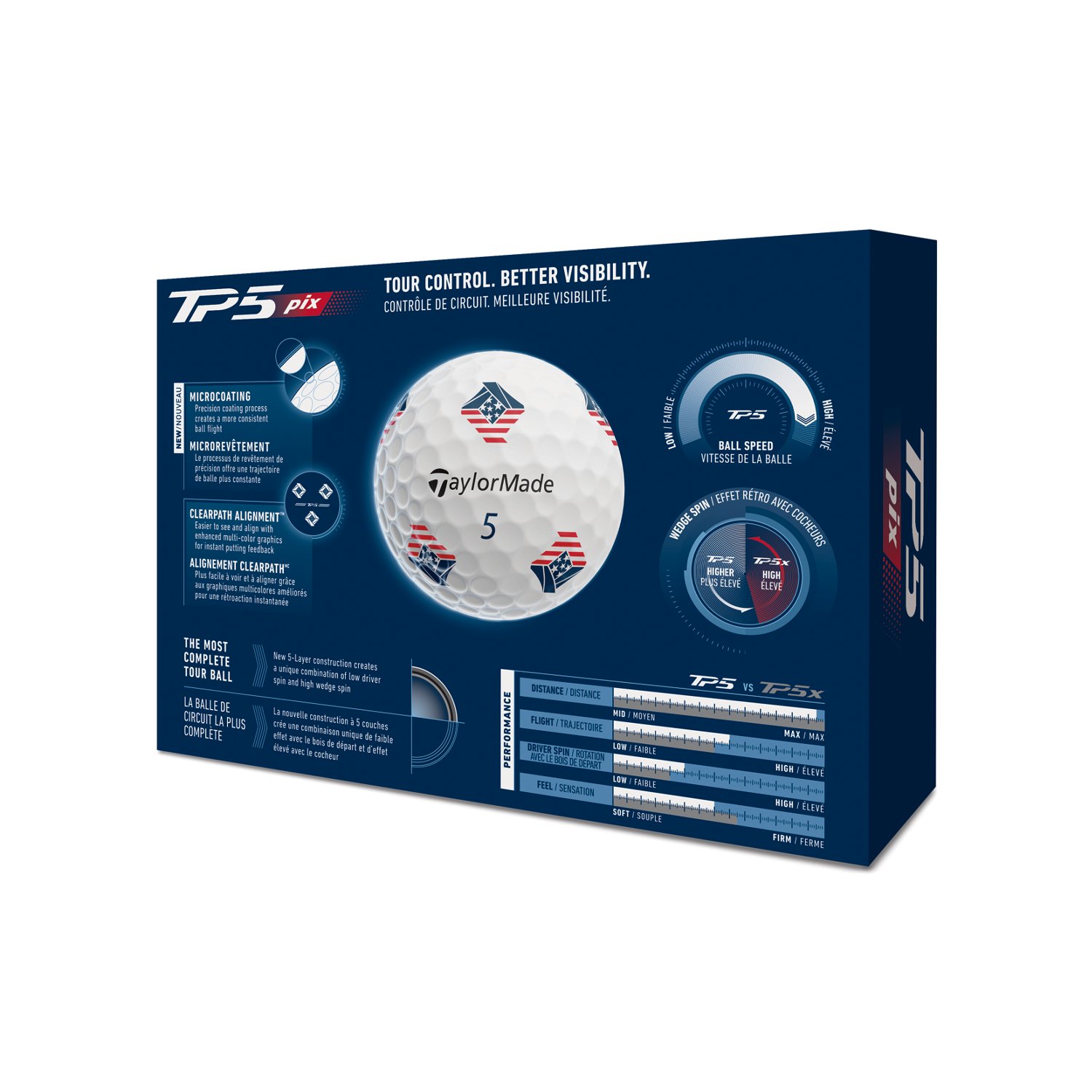 TaylorMade 2026 TP5 PIX USA Golf Balls 12-Pack - view number 3