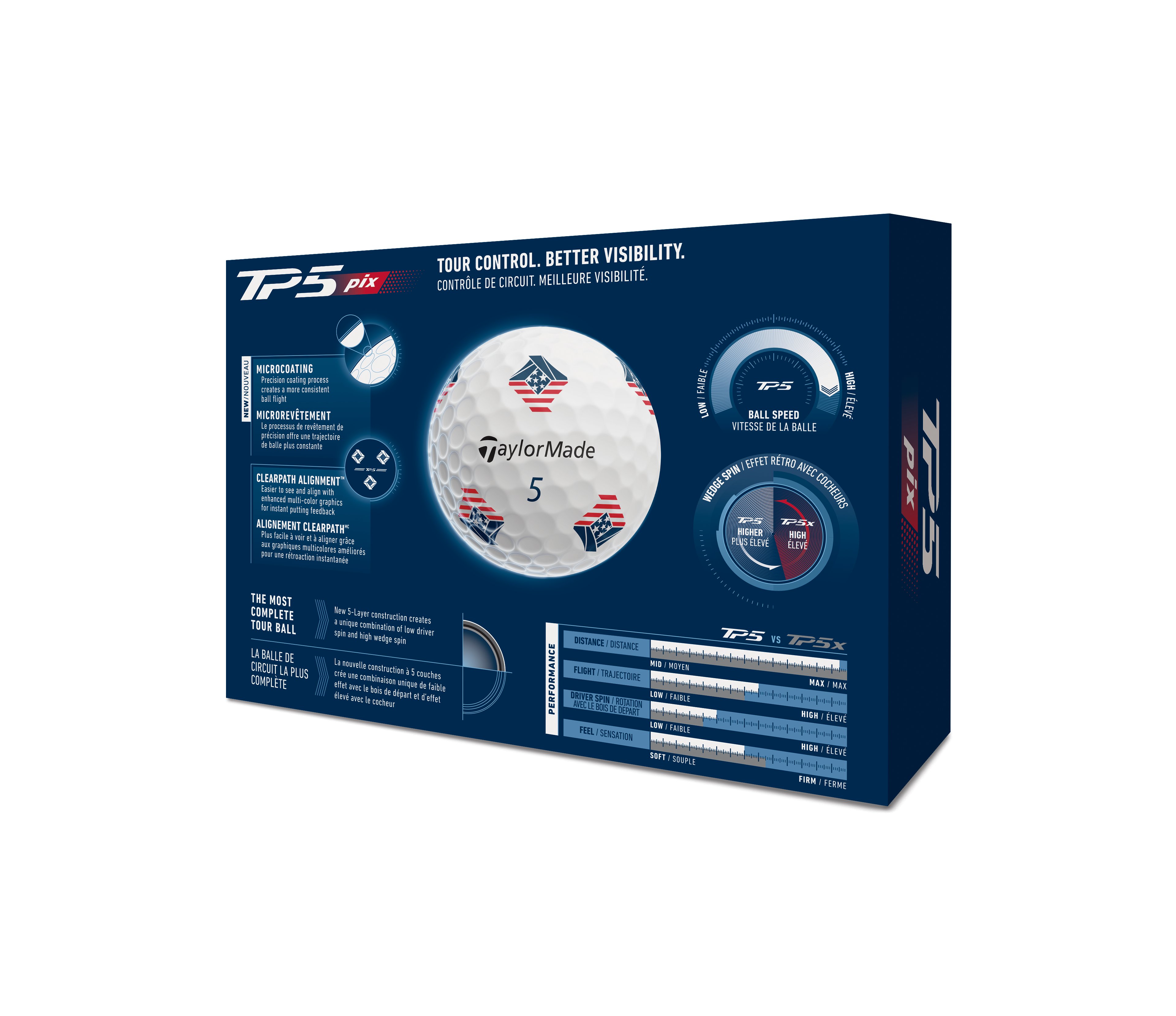 TaylorMade 2026 TP5 PIX USA Golf Balls 12-Pack