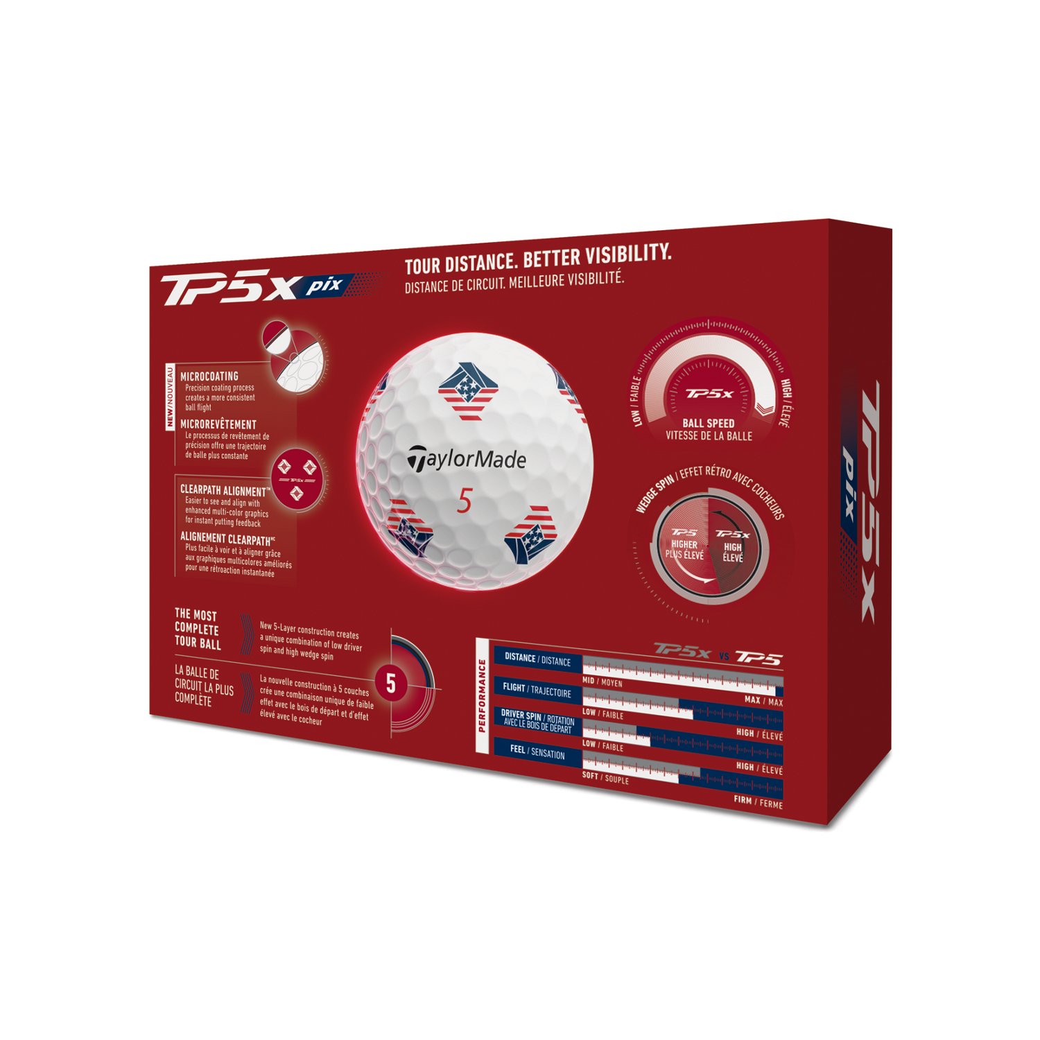 TaylorMade 2026 TP5x PIX USA Golf Balls 12-Pack - view number 3