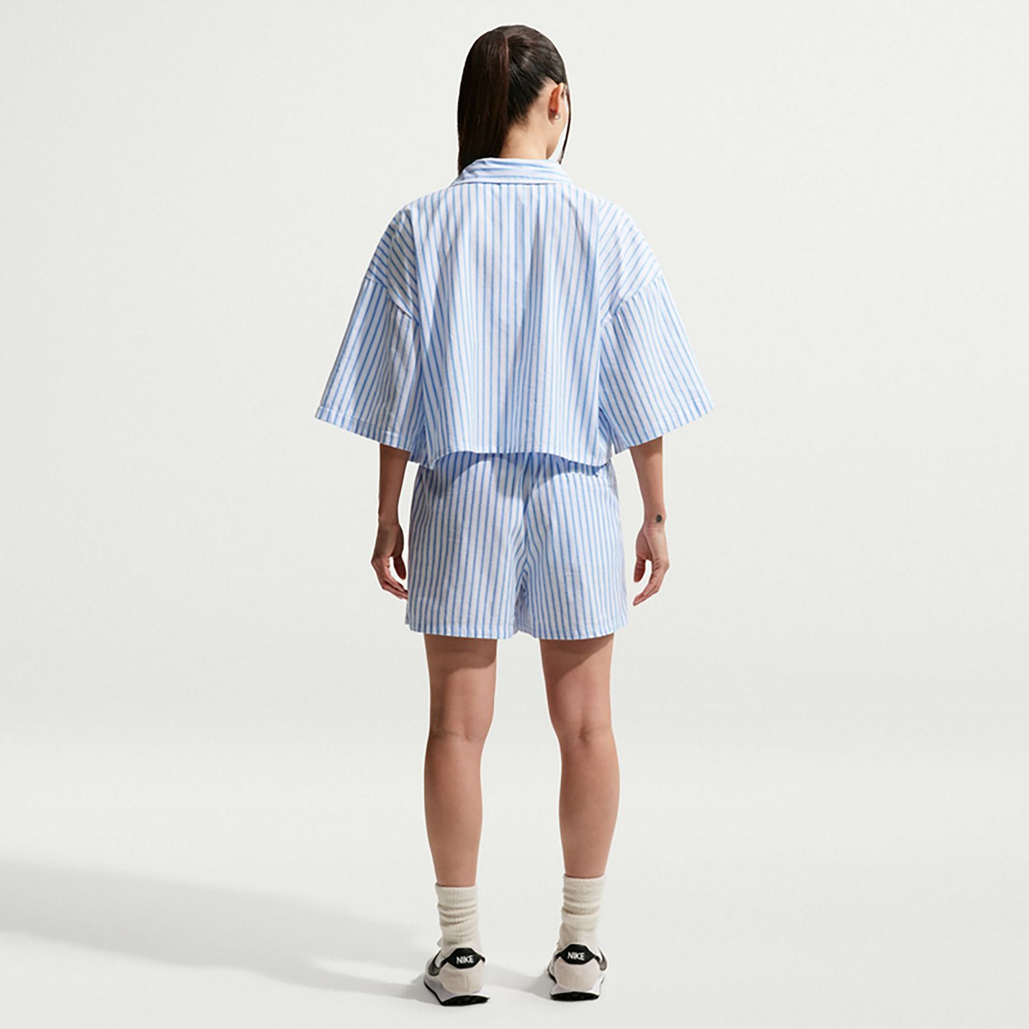 Nike Women's Sportswear Chill Poplin Oversized Striped Top - view number 2