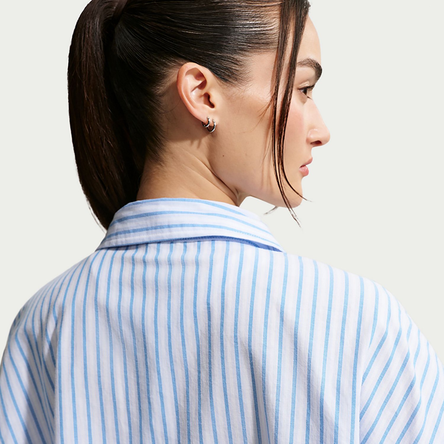 Nike Women's Sportswear Chill Poplin Oversized Striped Top - view number 4