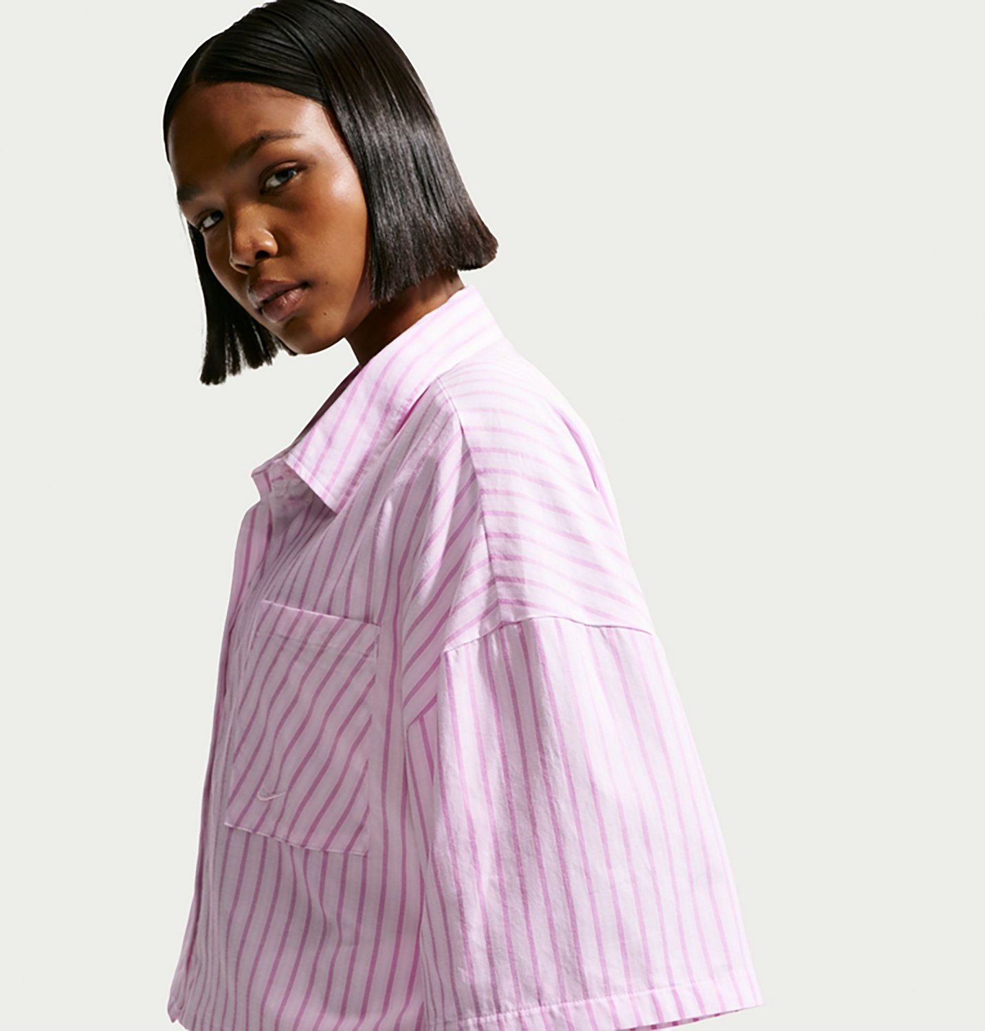 Nike Women's Sportswear Chill Poplin Oversized Striped Top - view number 5