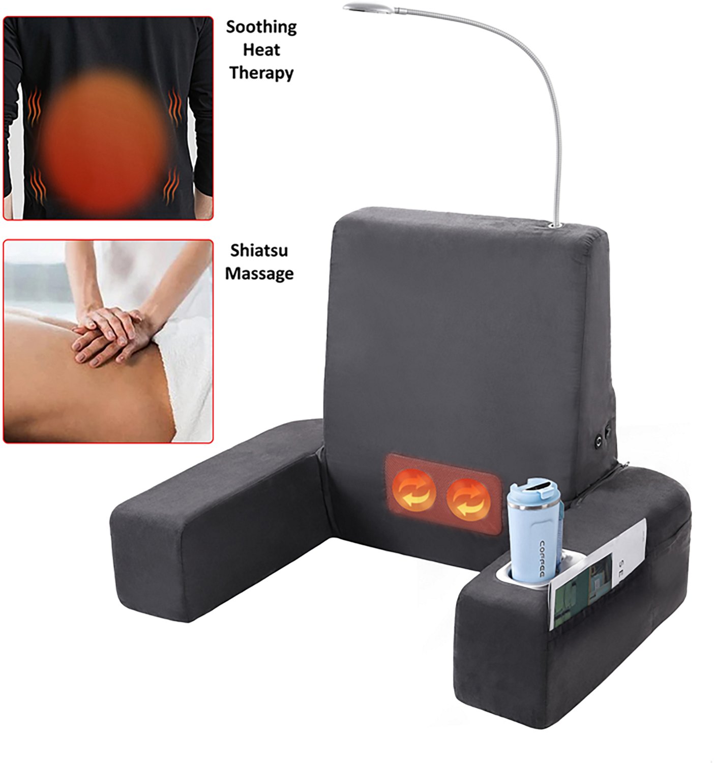 Carepeutic Backrest Bed Lounger with Shiatsu Massage and Heat - view number 3