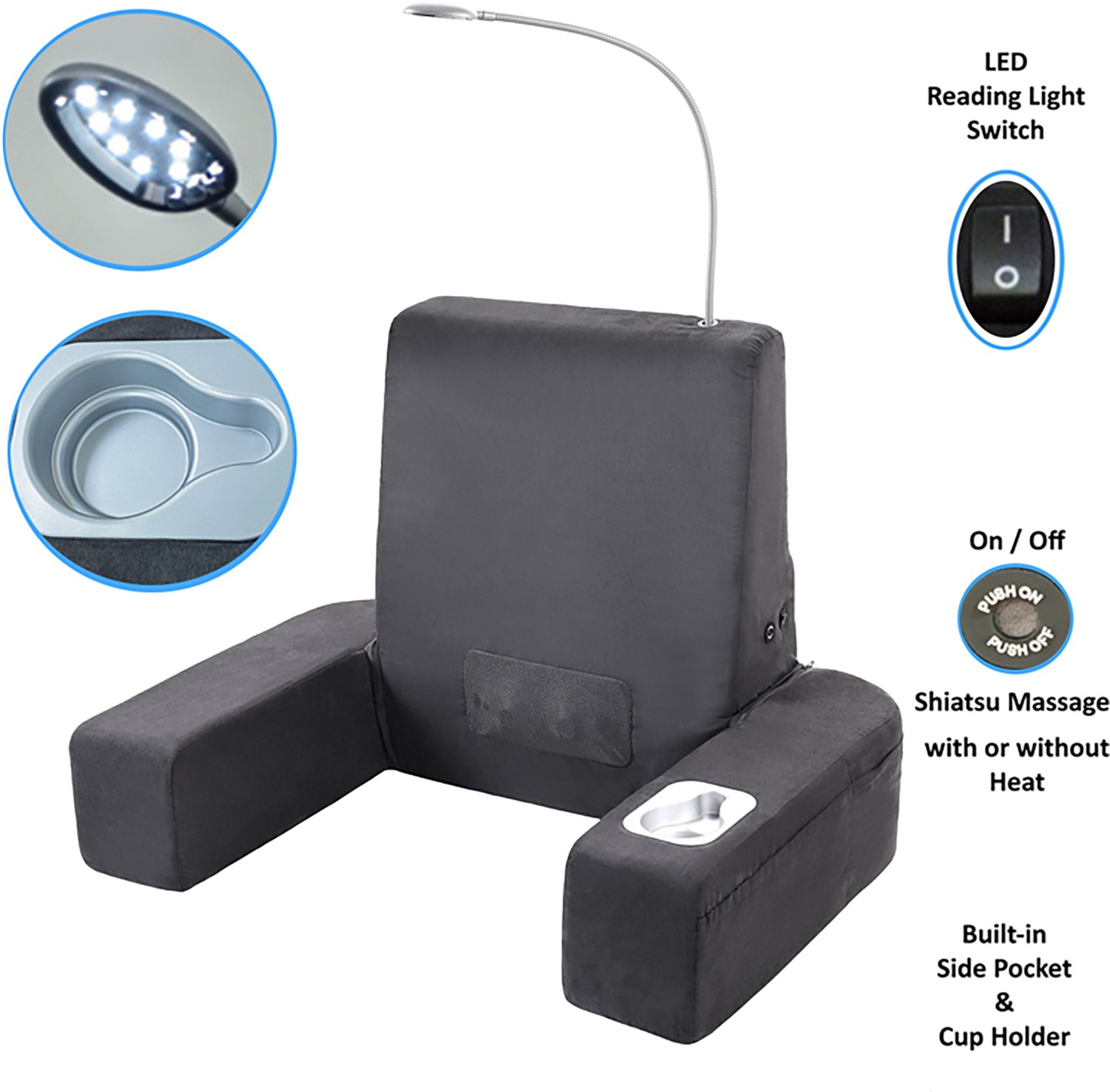 Carepeutic Backrest Bed Lounger with Shiatsu Massage and Heat - view number 4