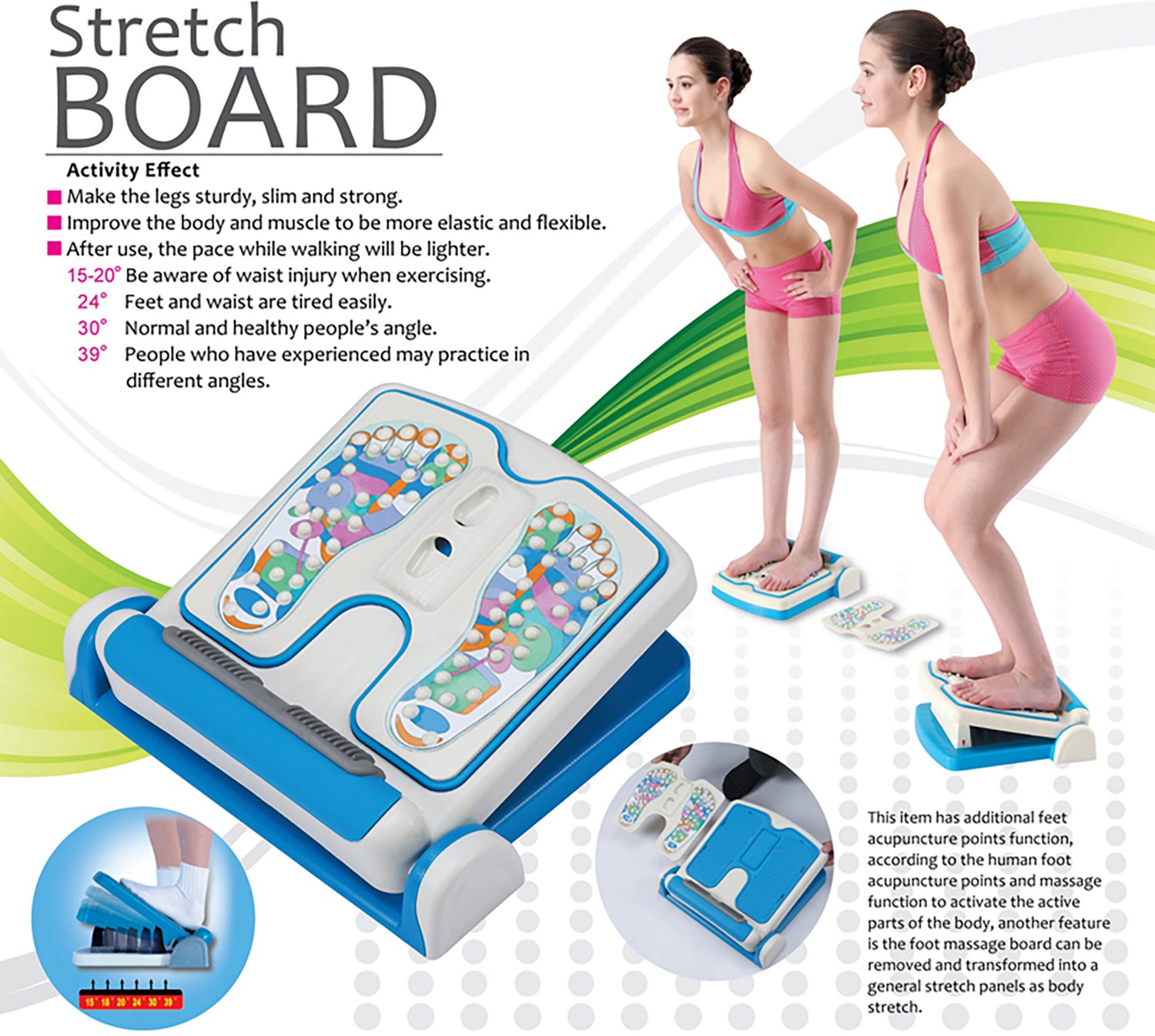 BetaFlex Acupressure Points Leg Stretch Board and Foot Rest - view number 3
