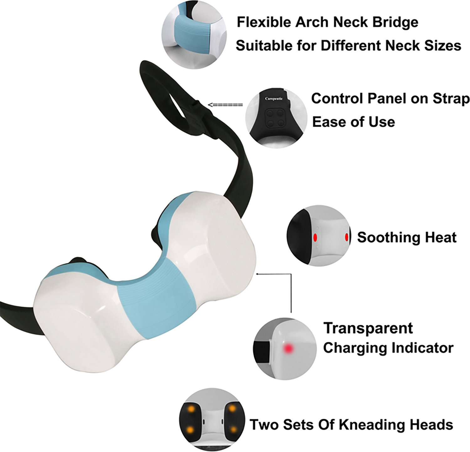 Carepeutic Targeted Spot Kneading Neck and Thigh Massager with Heat - view number 2