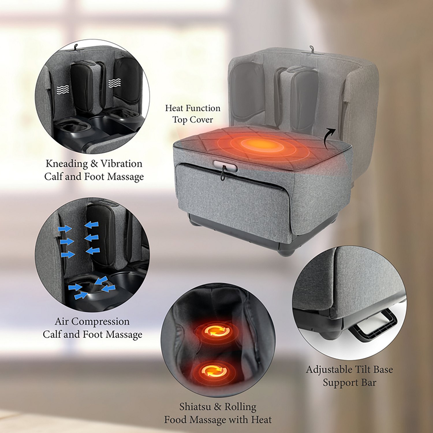 Carepeutic Foldable Ottoman Foot and Leg Massage Machine - view number 3