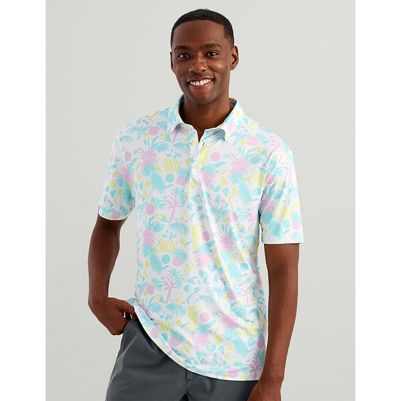 Huk Printed Pursuit Performance Polo - White 7