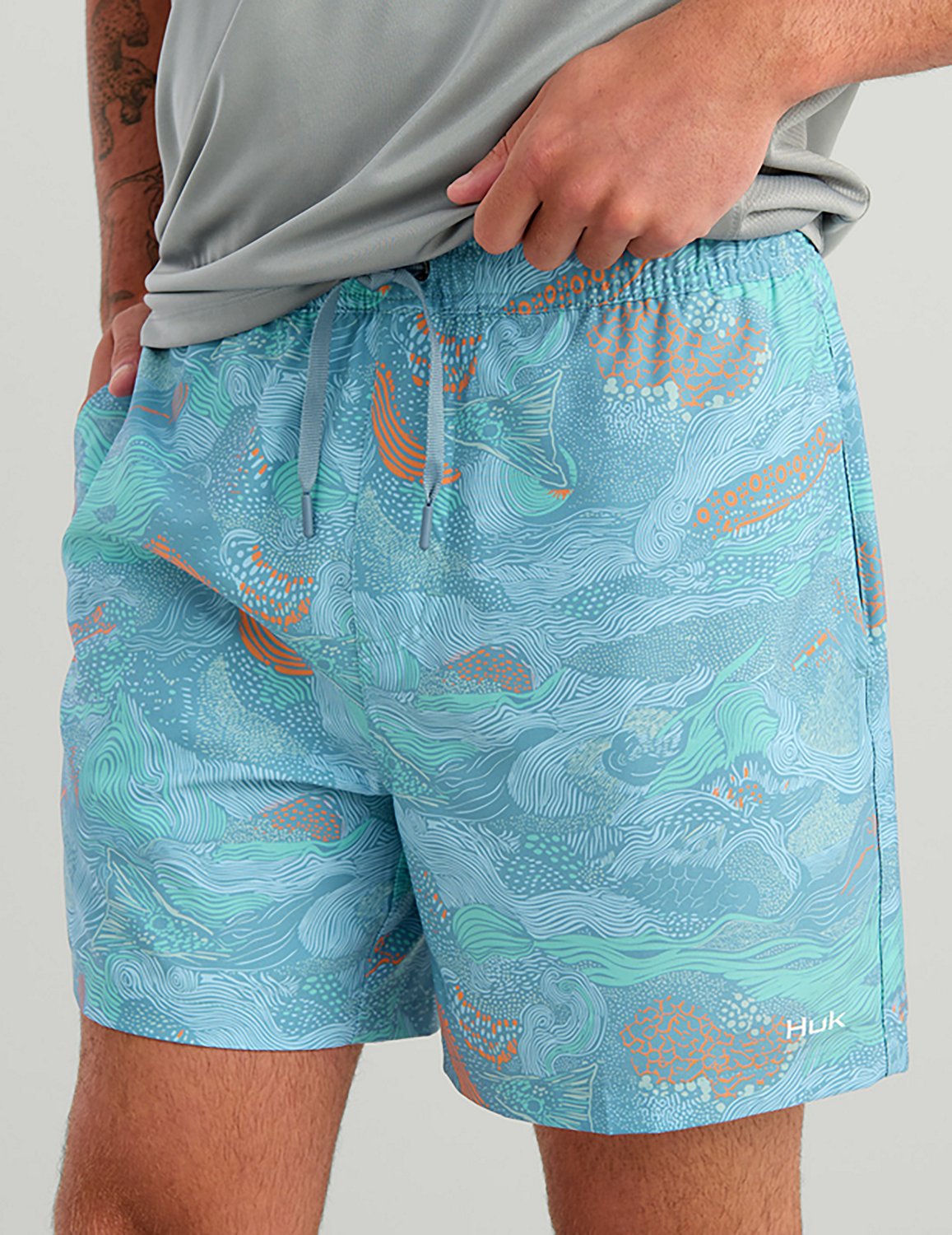Huk Men's Pursuit Printed Volley Swim Shorts - view number 3