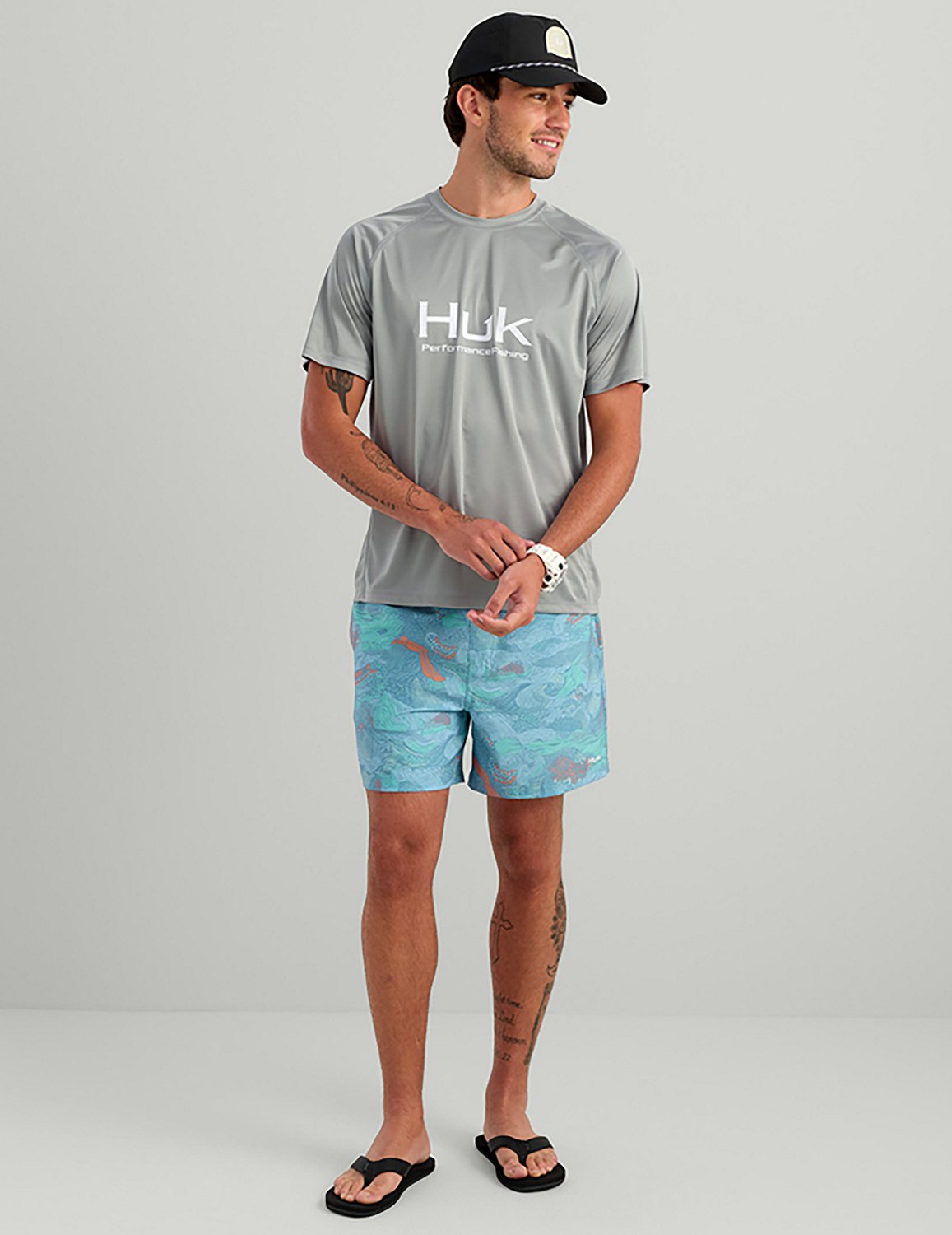Huk Men's Pursuit Printed Volley Swim Shorts - view number 6