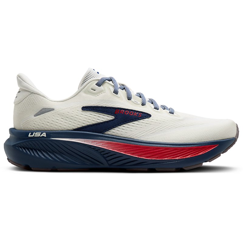 Brooks Men's Ghost 18 Running Sneakers from Finish Line - Coconut, Red, Blue