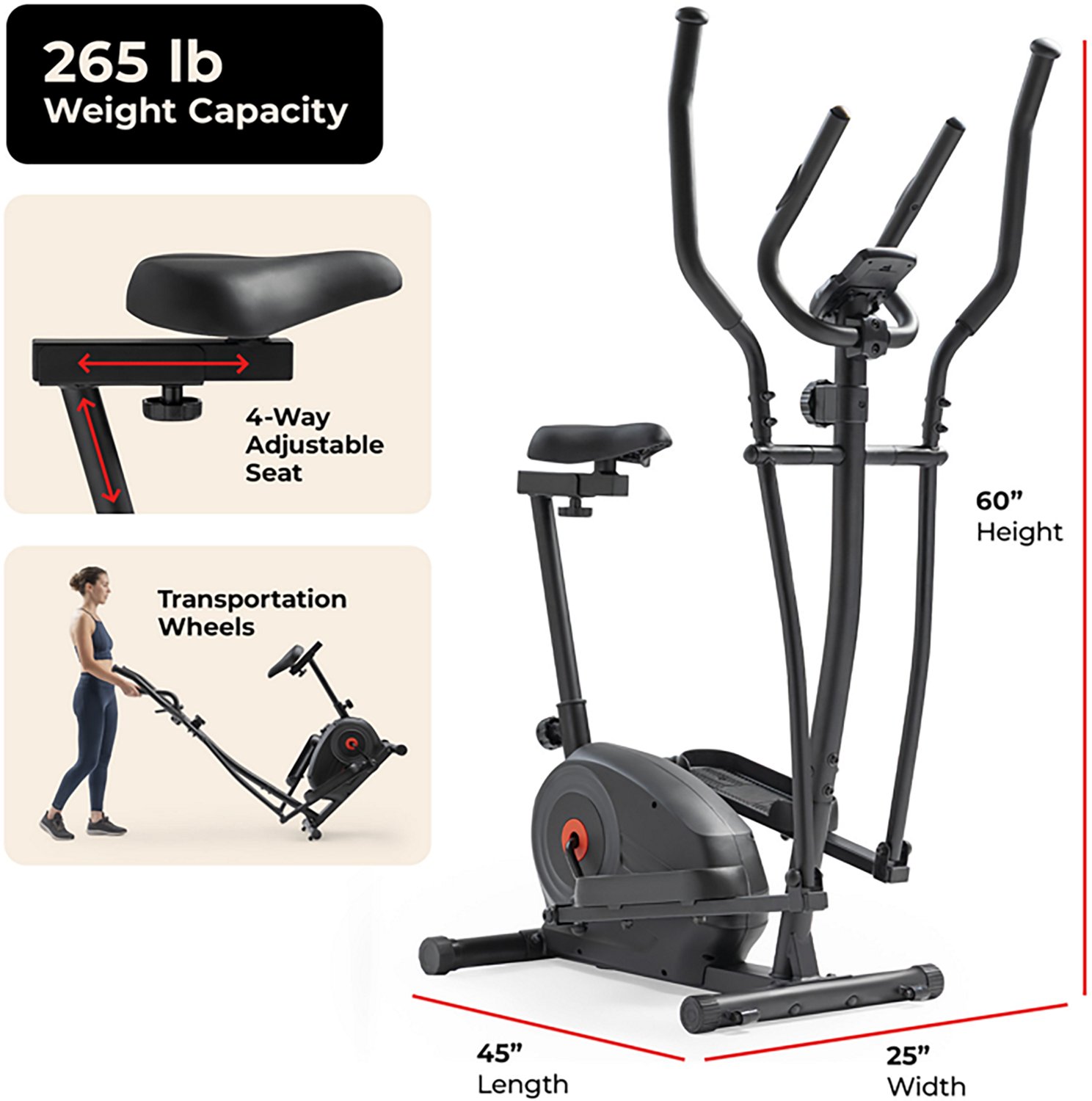 Sunny Health & Fitness Smart Compact 2-in-1 Sit/Stand Elliptical - view number 7