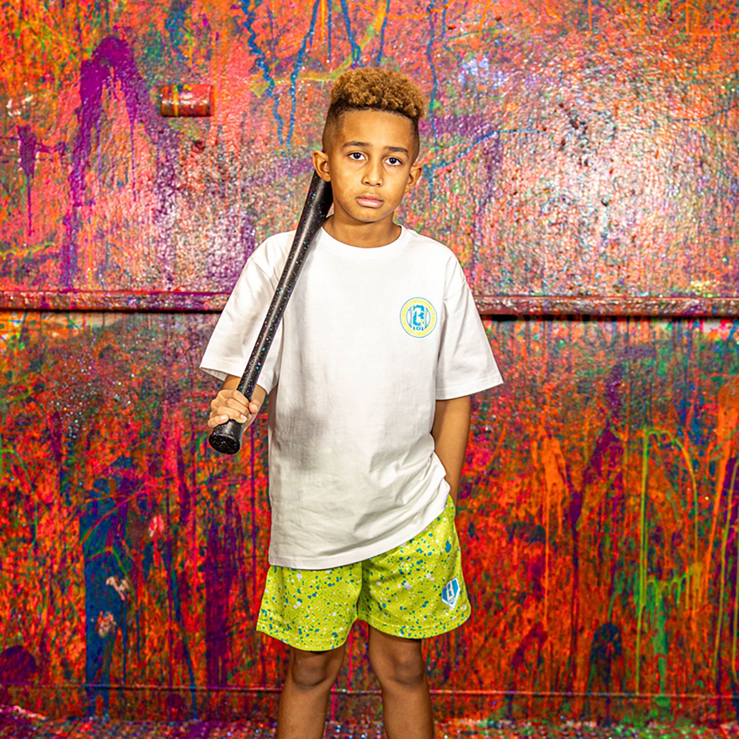 Baseball Lifestyle 101 Youth Splatter Shorts 5 in                                                                                - view number 2