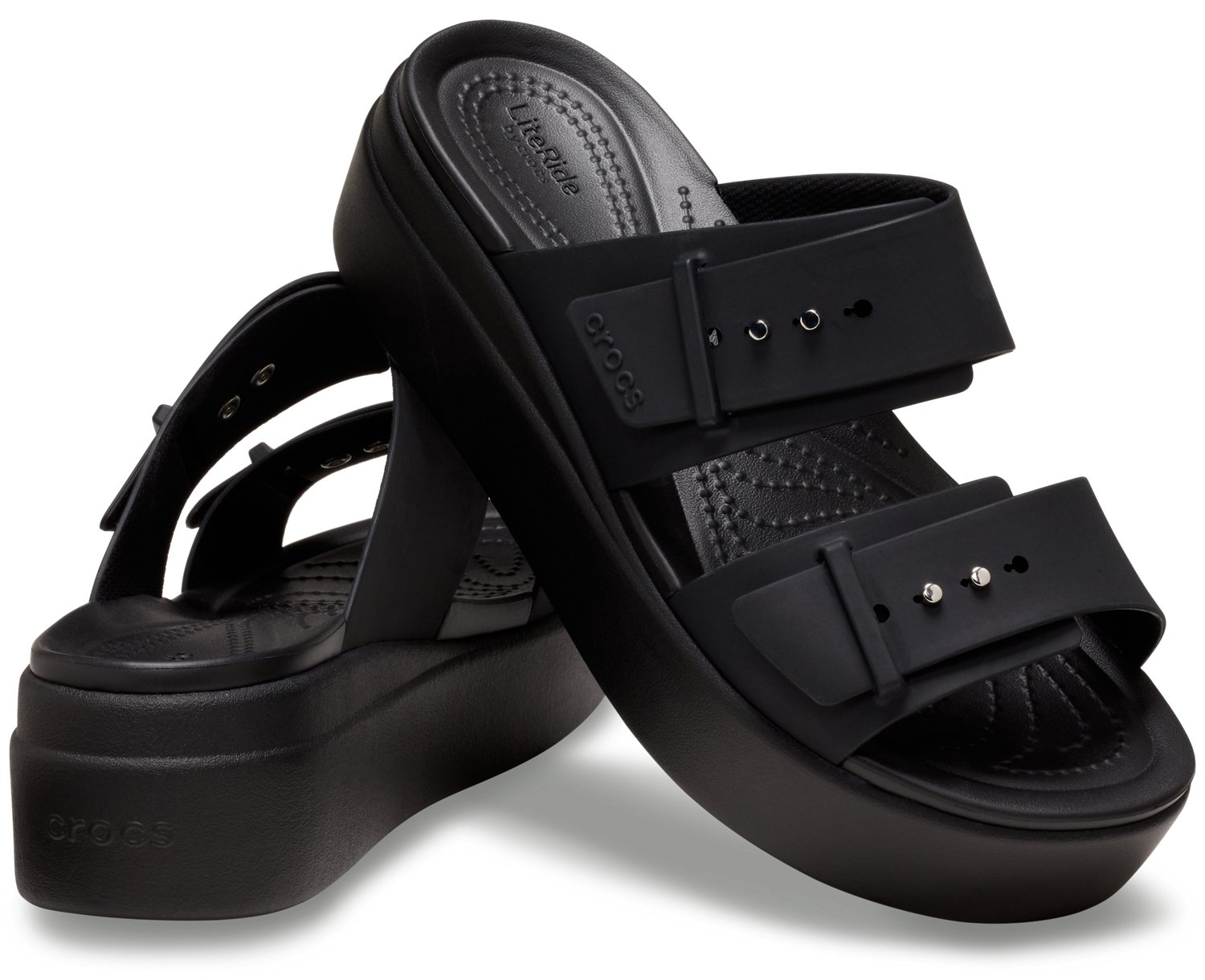 Crocs Women’s Brooklyn Buckle Low Wedge Sandals - view number 7