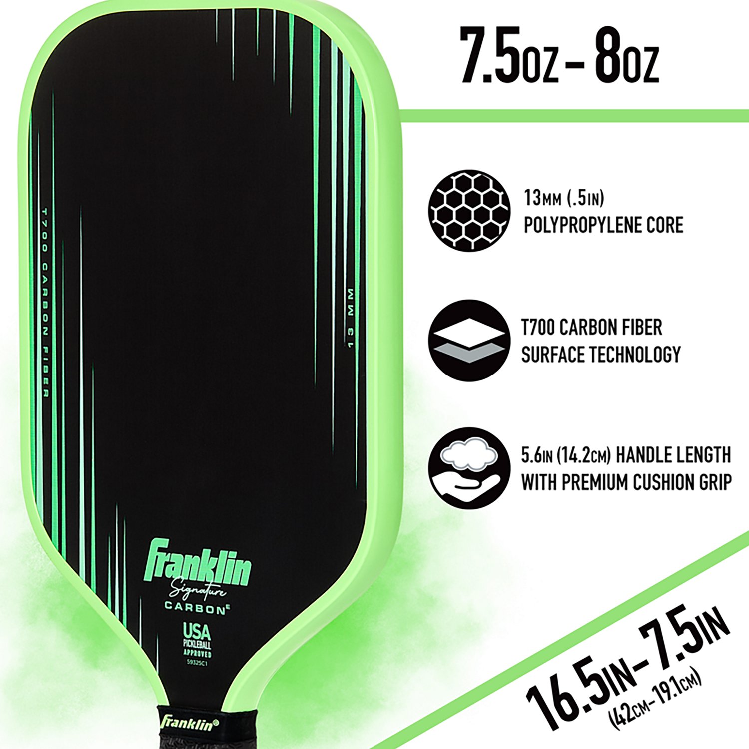 Franklin Sports Signature Carbon Series T700 Elongated 13MM Pickleball Paddle - view number 3