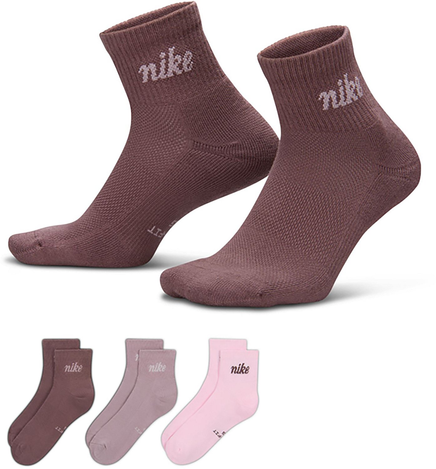 Nike Adult Everyday Elevated Signature Quarter Socks 3 Pack - view number 3