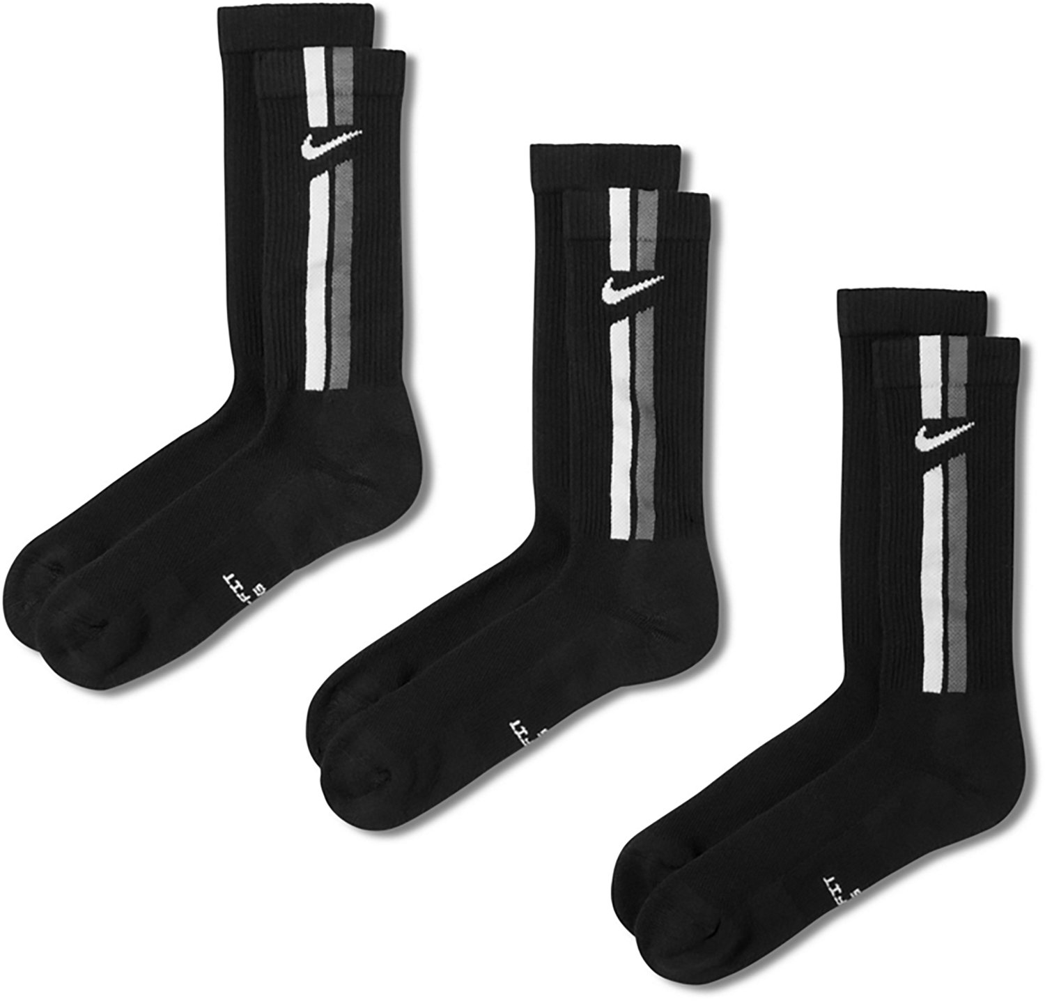 Nike Adult Everyday Elevated Stripe Crew Socks 3 Pack - view number 3
