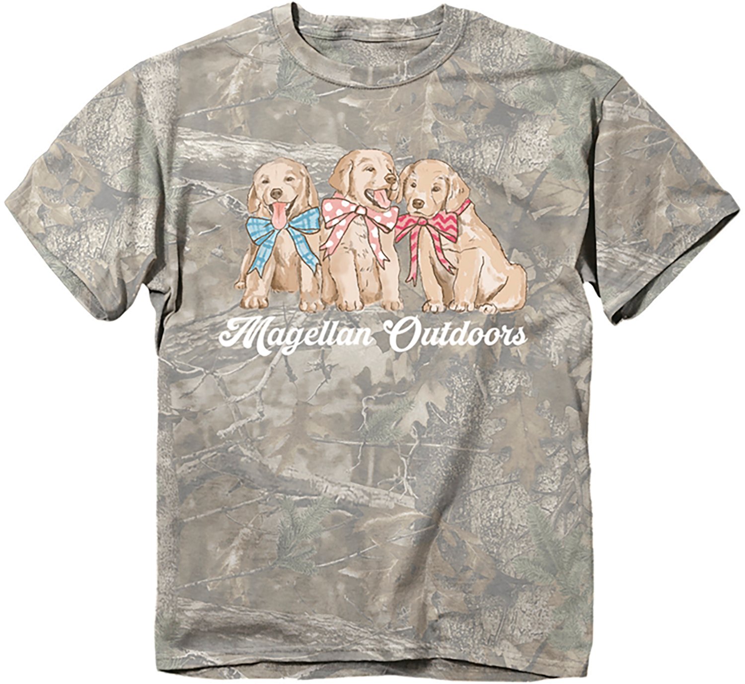 Magellan Outdoors Girls' Golden Retrievers Camo Graphic T-shirt