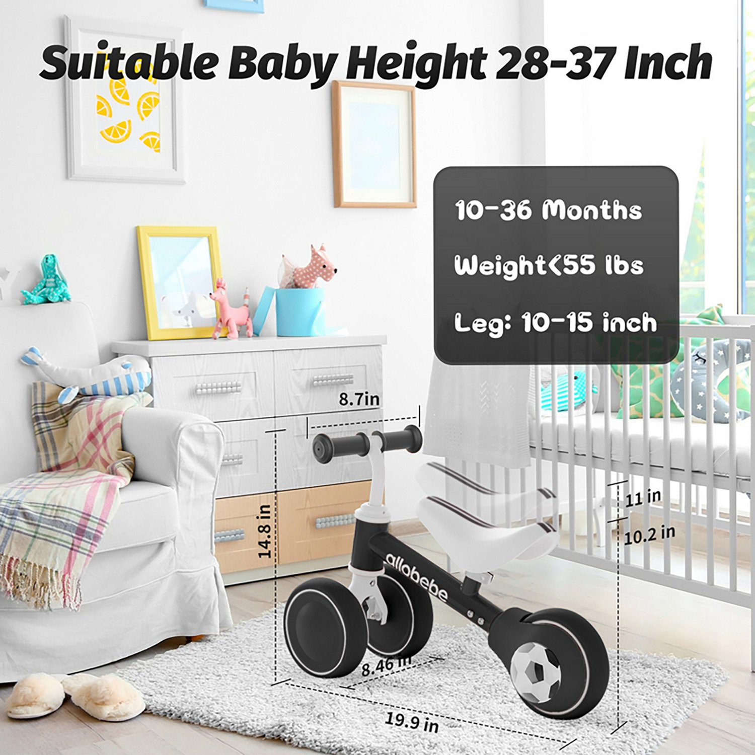 Allobebe Kids' 6" Adjustable 3-Wheel Balance Bike - view number 4