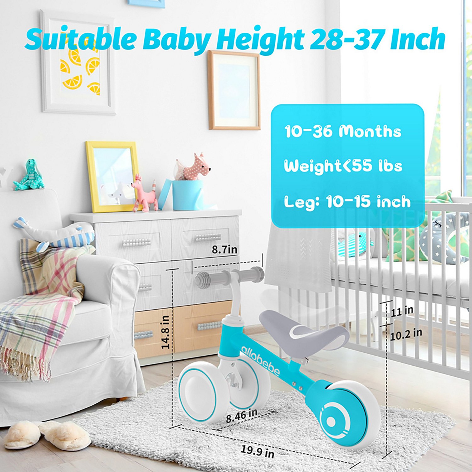 Allobebe Kids' 6" Adjustable 3-Wheel Balance Bike - view number 4