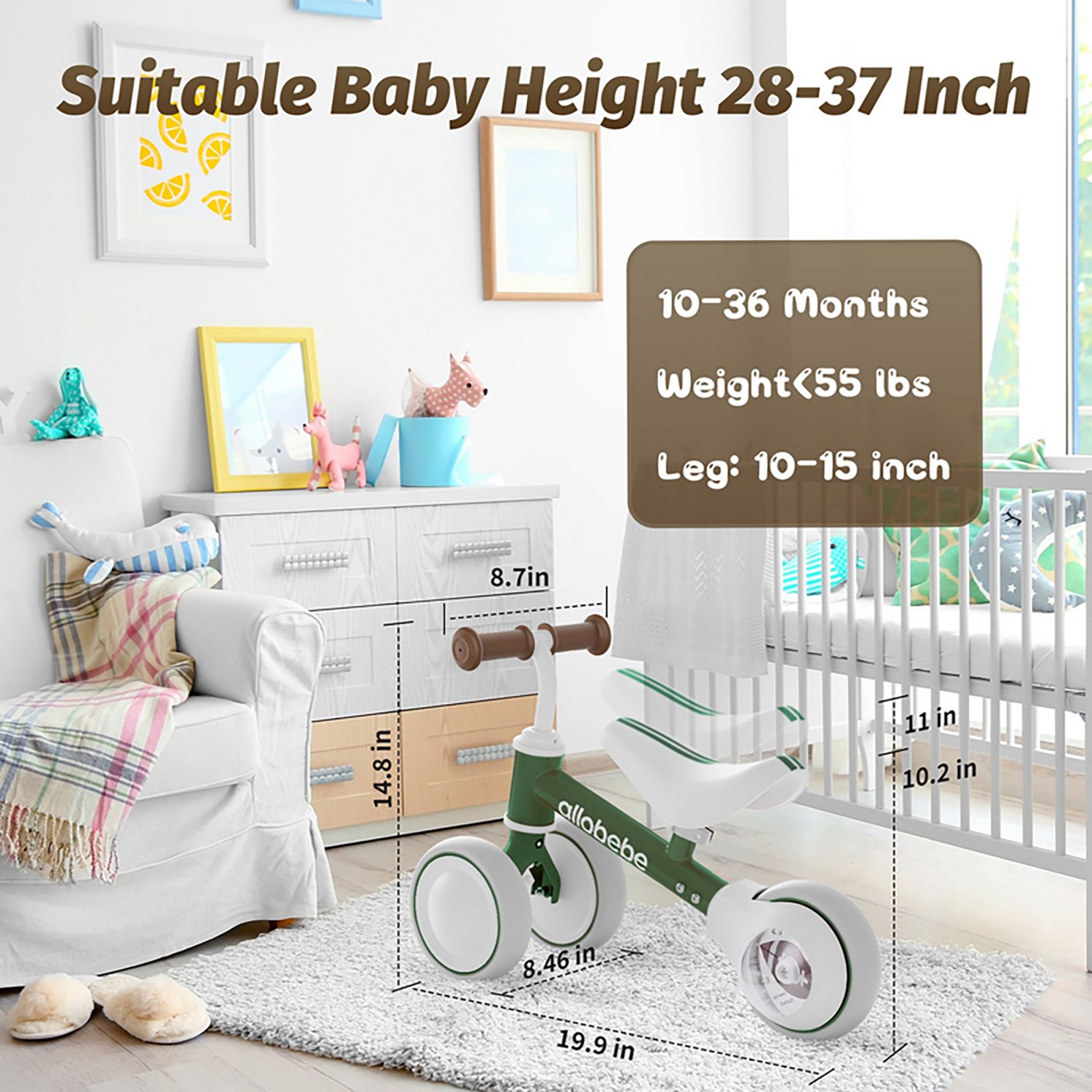 Allobebe Kids' 6" Adjustable 3-Wheel Balance Bike - view number 4
