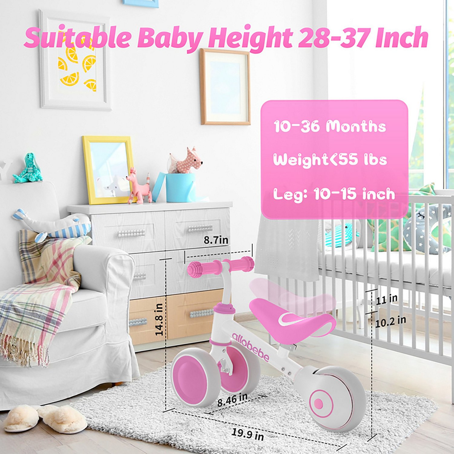Allobebe Kids' 6" Adjustable 3-Wheel Balance Bike - view number 4